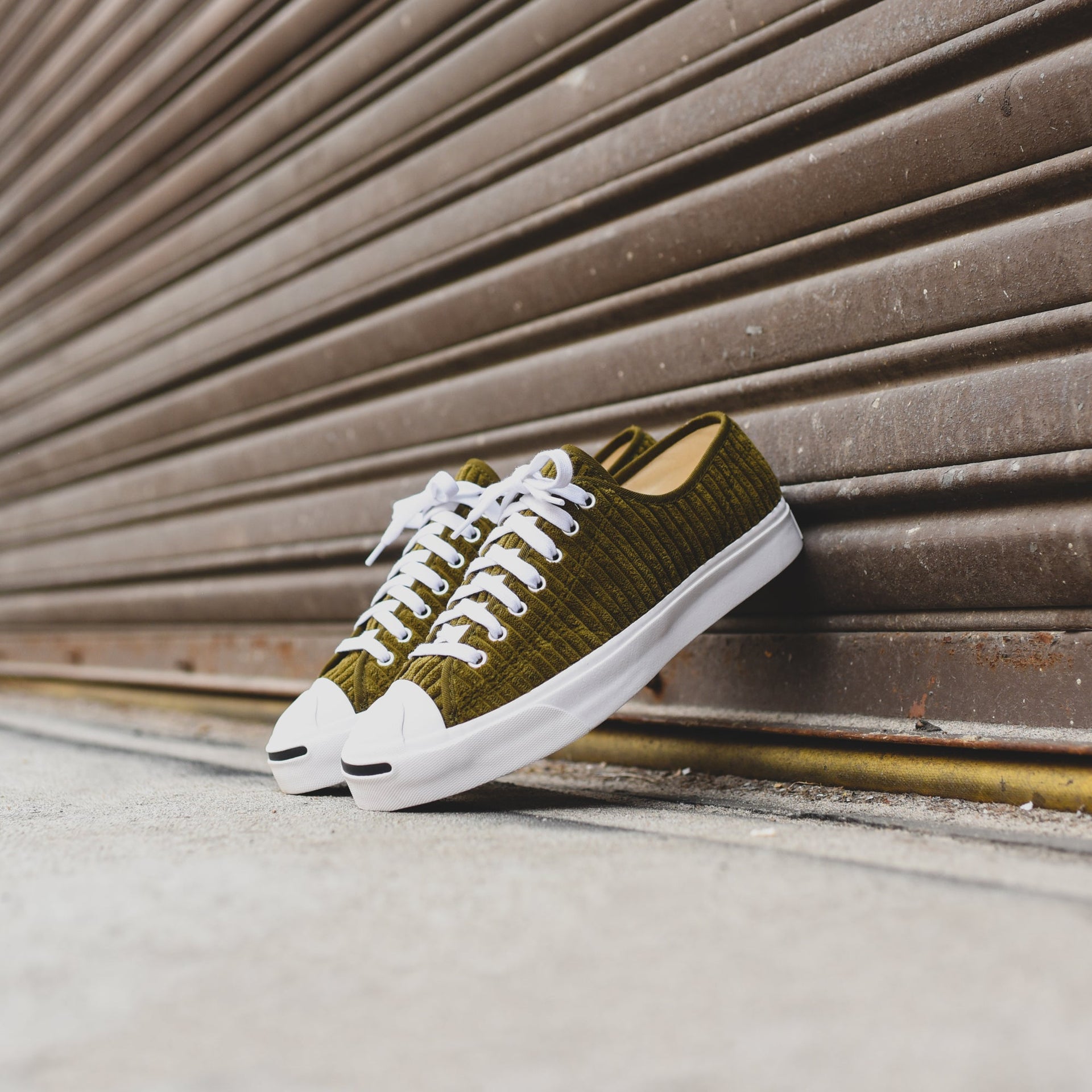 Converse Jack Purcell Widewale Cord Ox - Surplus Olive / White