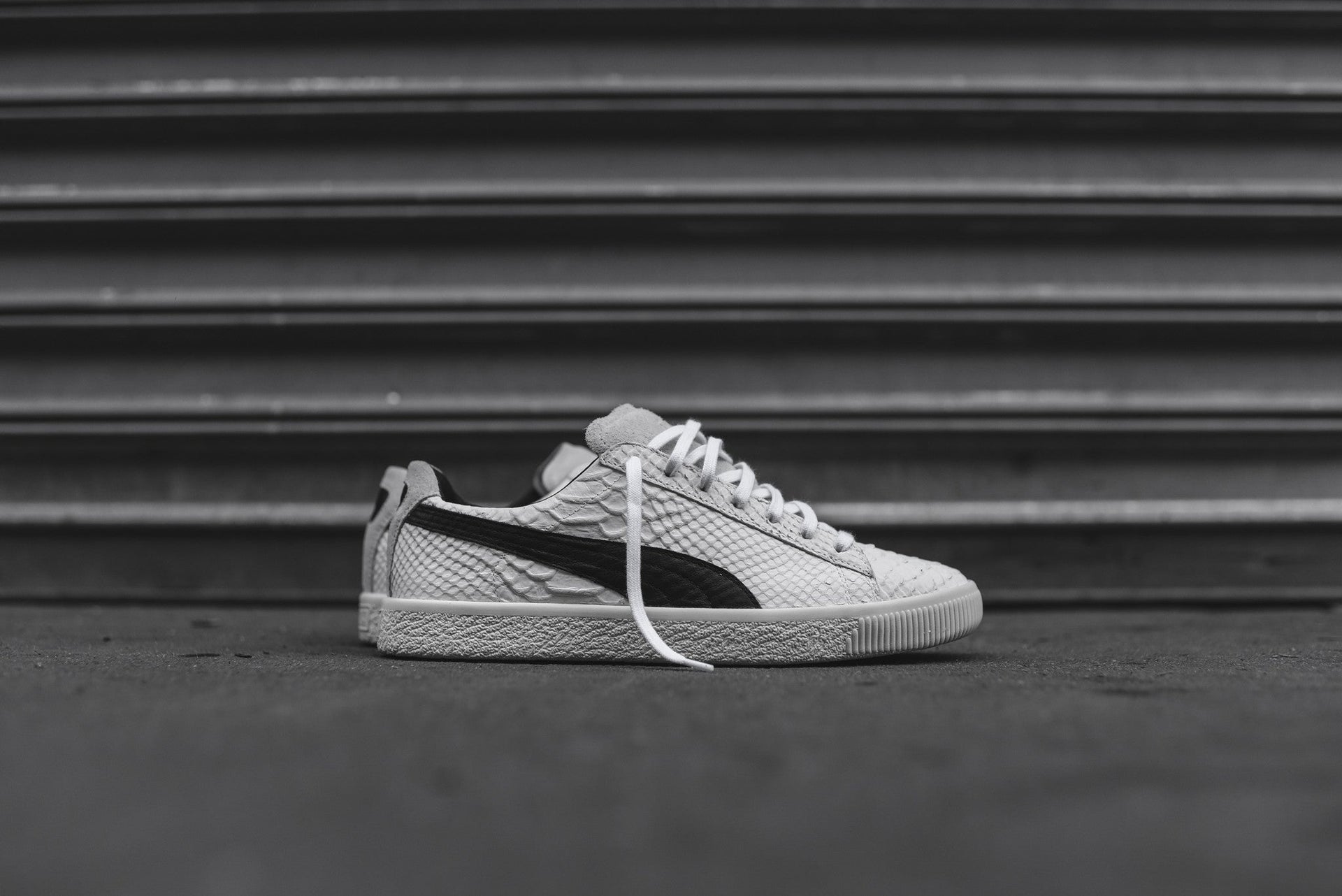 Puma Clyde Select Made In Italy Snakeskin - White / Black
