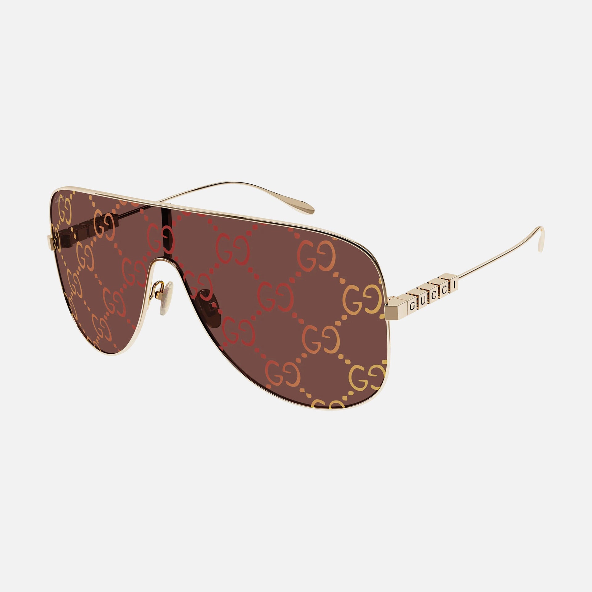Gucci Metal Aviator Monogram Frames - Red