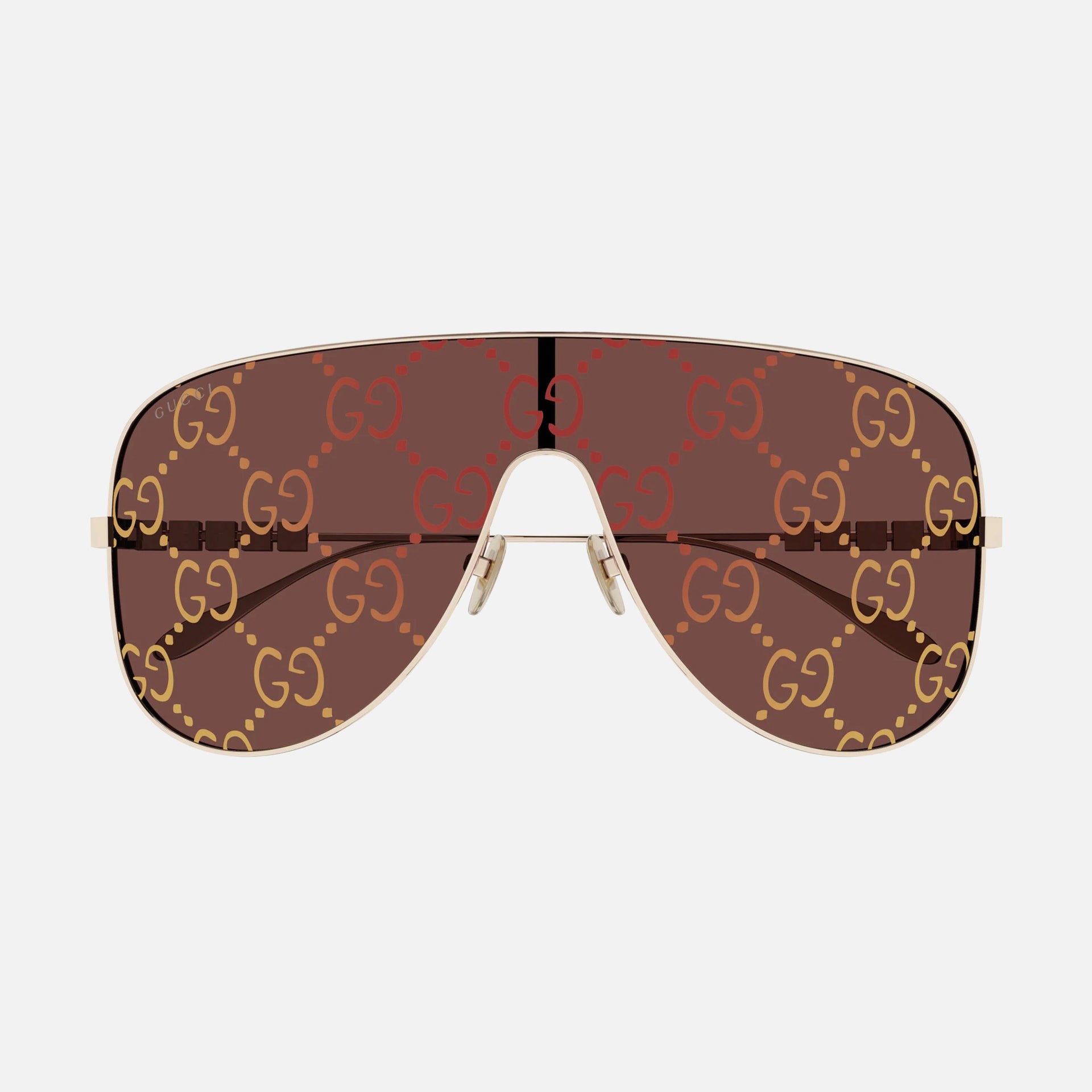 Gucci Metal Aviator Monogram Frames - Red