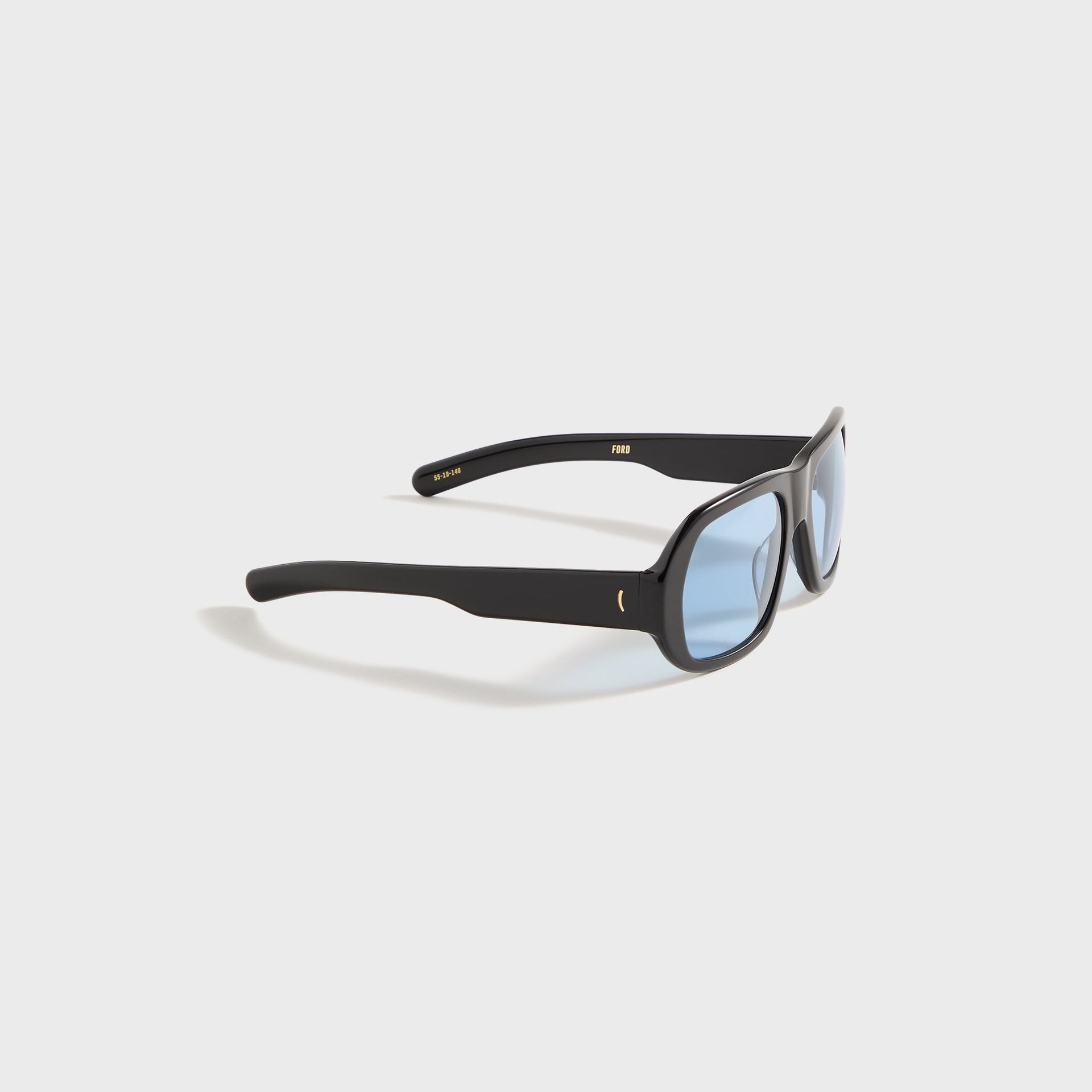 Flatlist Ford in Solid Black / Solid Blue Lens