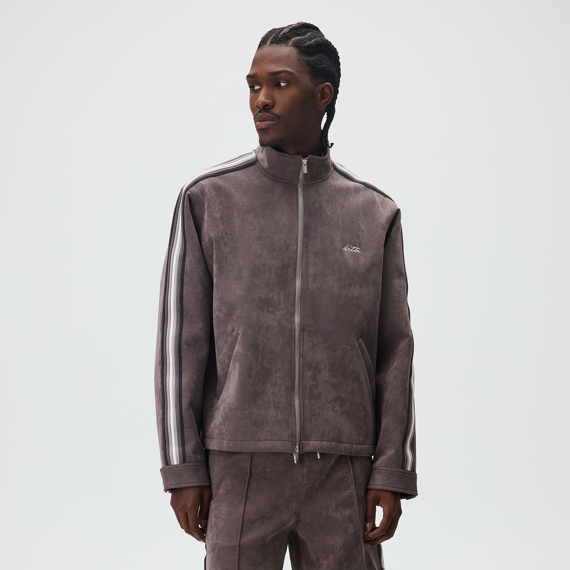 Kith Sueded Scuba Connor Track Jacket - Thunder
