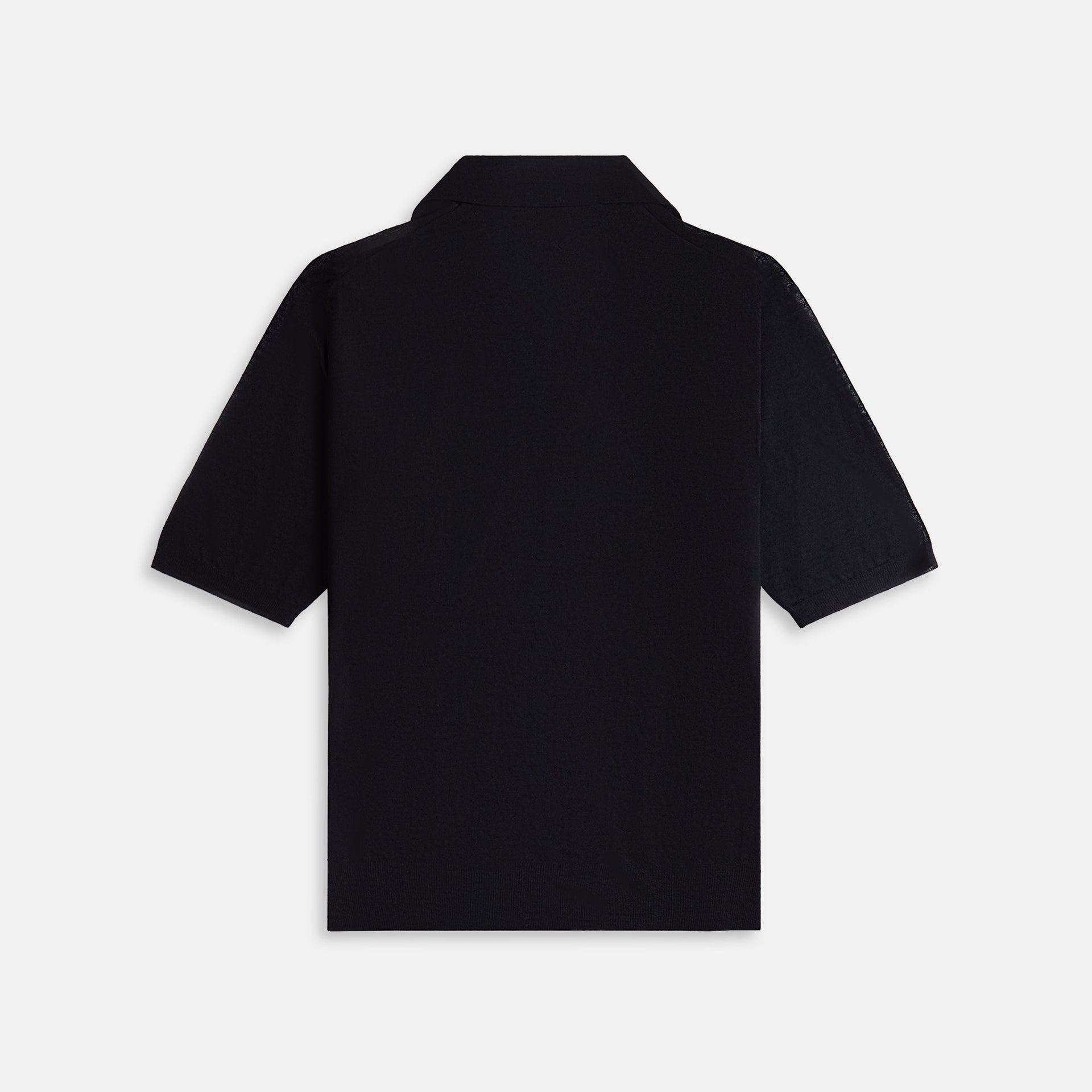 Polo Skipper Auralee Hard Twist en laine et soie tricotée à haute tension - Noir
