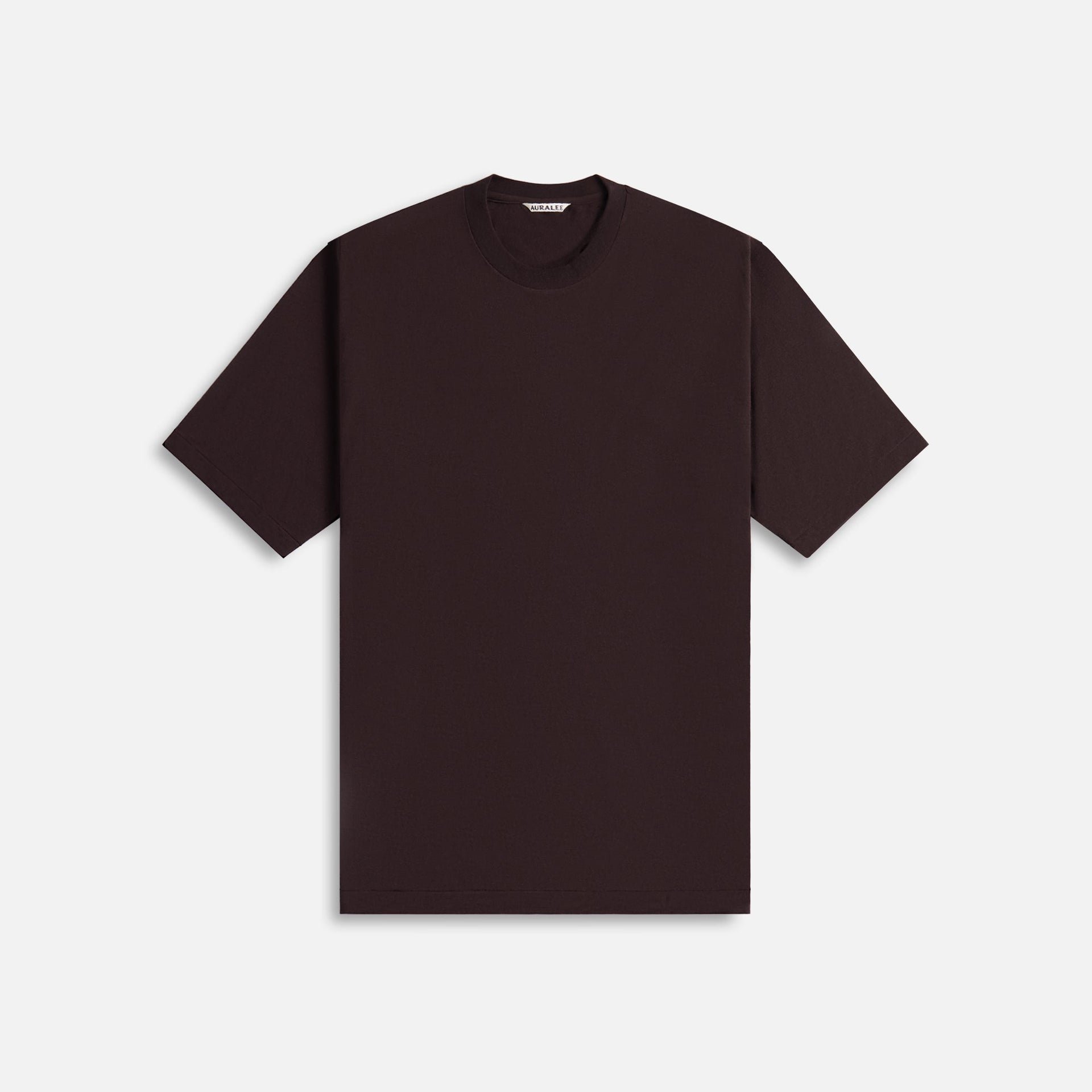 T-shirt Auralee en jersey de laine ultra-doux - Marron foncé