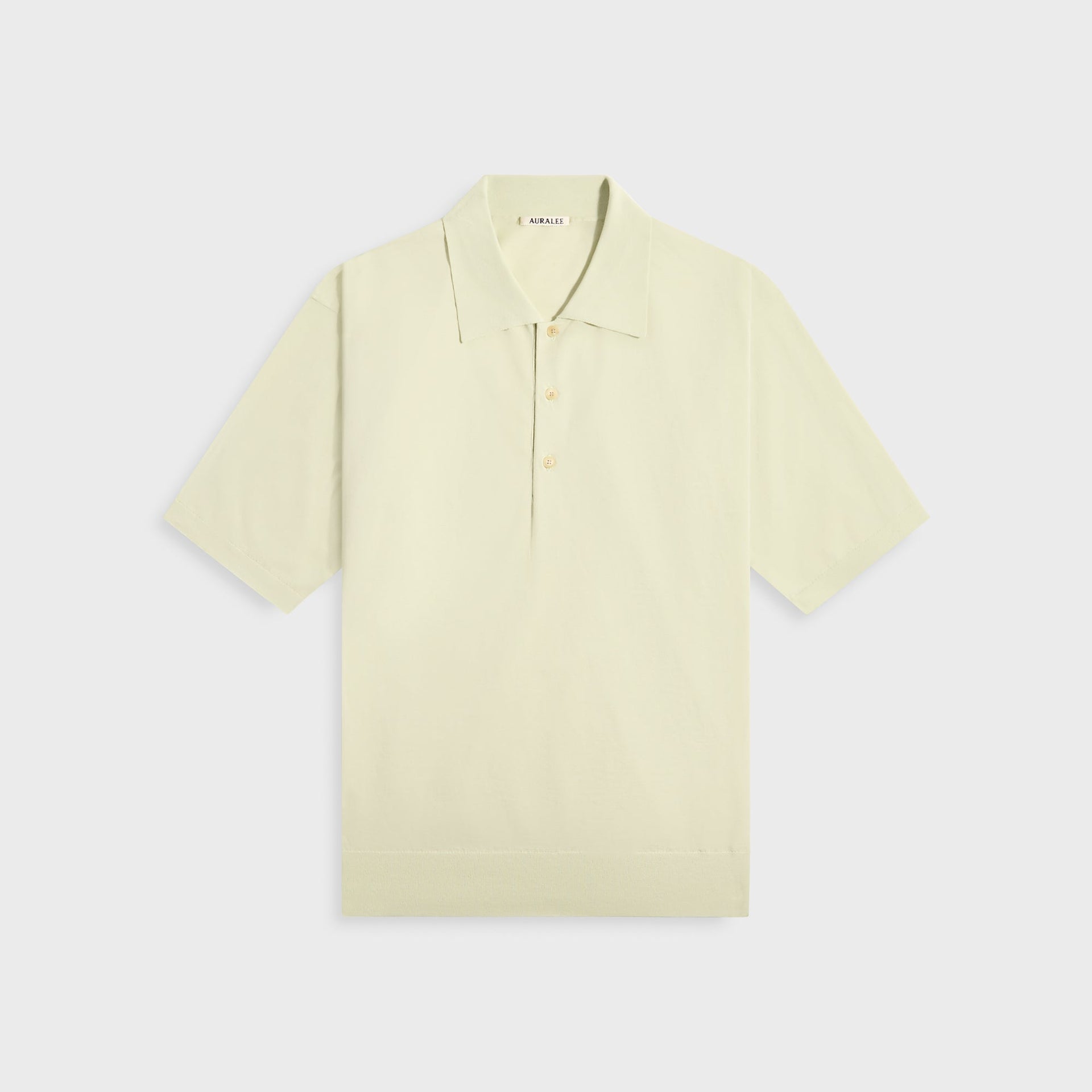 Polo Auralee en maille de coton extra-haute - Pistache clair