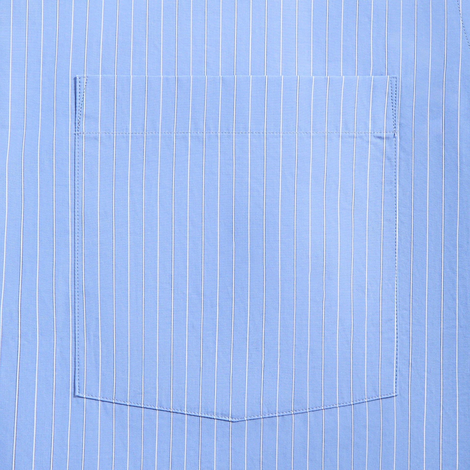Auralee Suvin High Count Cloth Stripe Half Sleeved Shirt - Blue Stripes