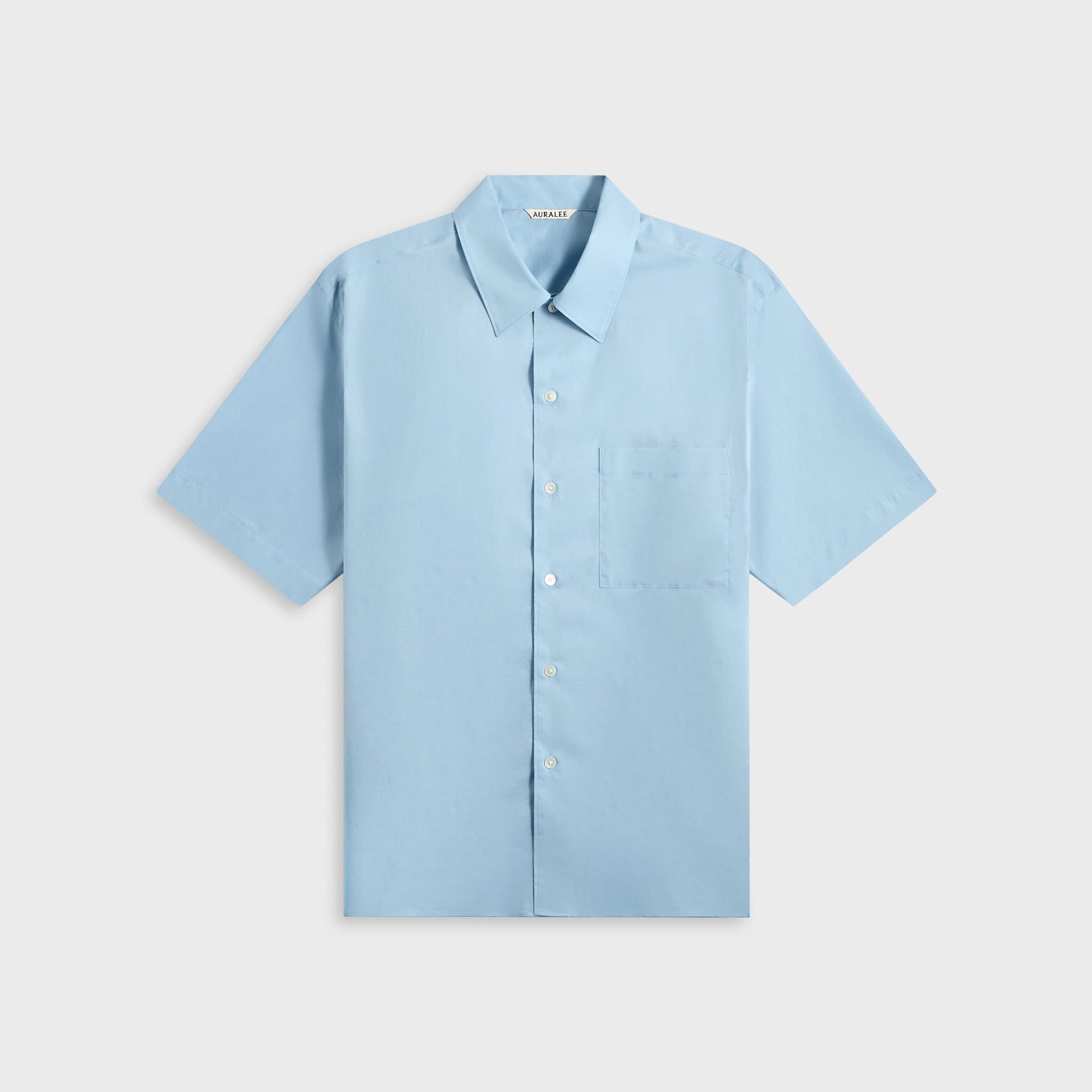 Chemise Auralee Washed Finx à col ouvert - Bleu clair