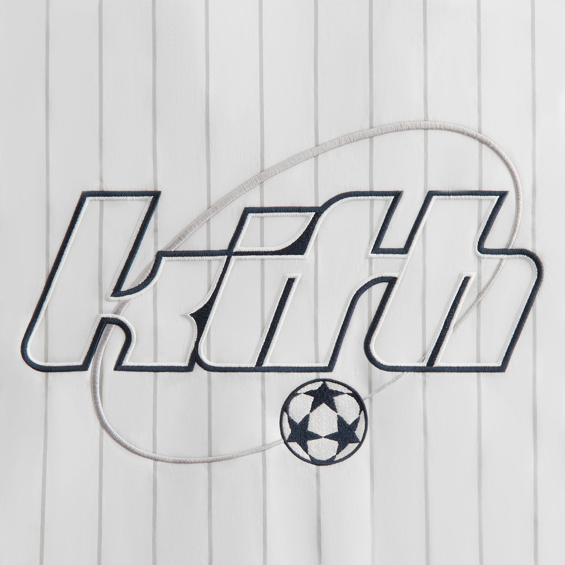 Kith for adidas Football Pinstripe Long Sleeve V-Neck - White