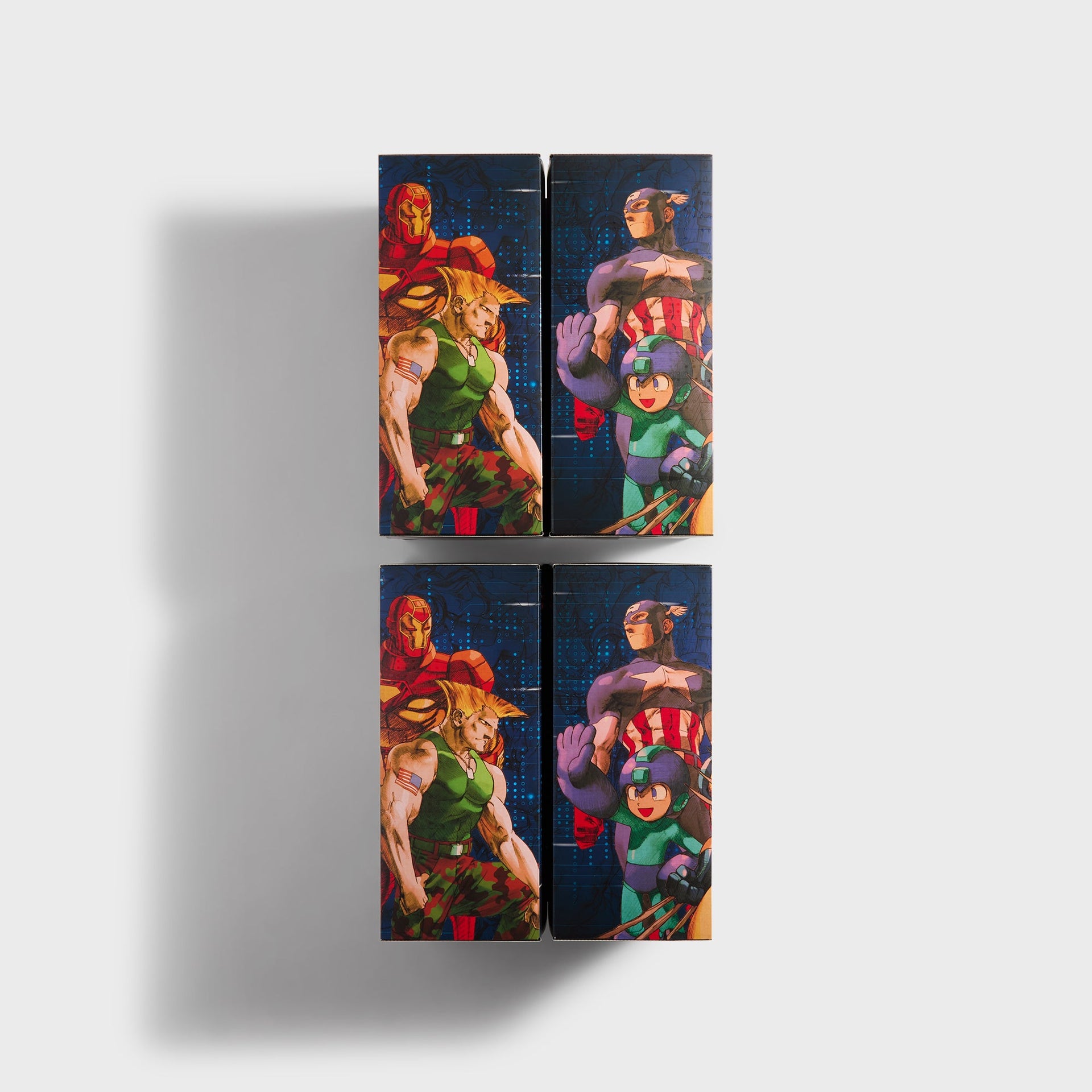 Marvel vs. Capcom | Kith for ASICS GEL-KAYANO® 12.1 Captain America vs. Guile Double Box - Dive Blue / Gunmetal / Deep Depths / Gunmetal