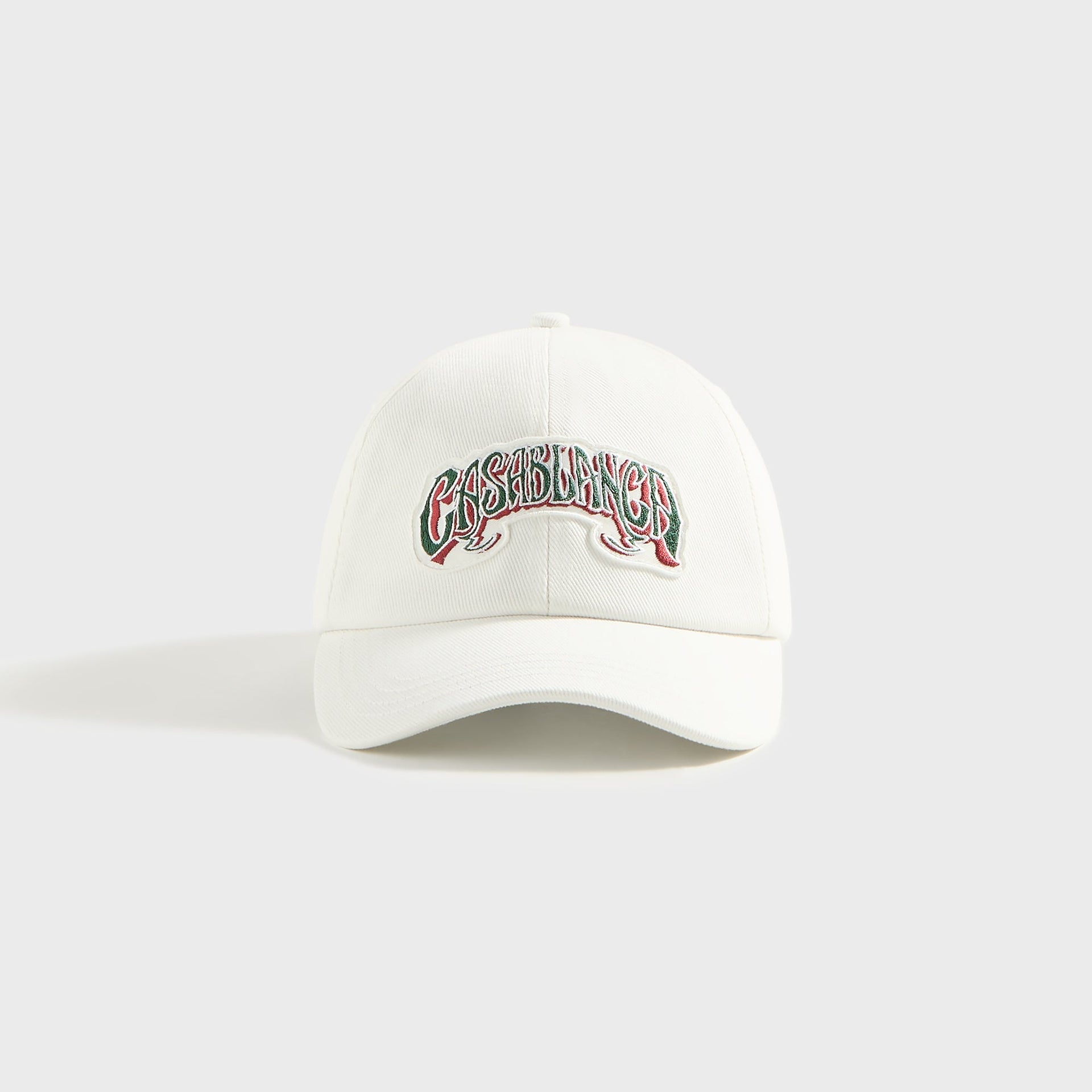 Casablanca Gothic Green Logo Patch Cap - White