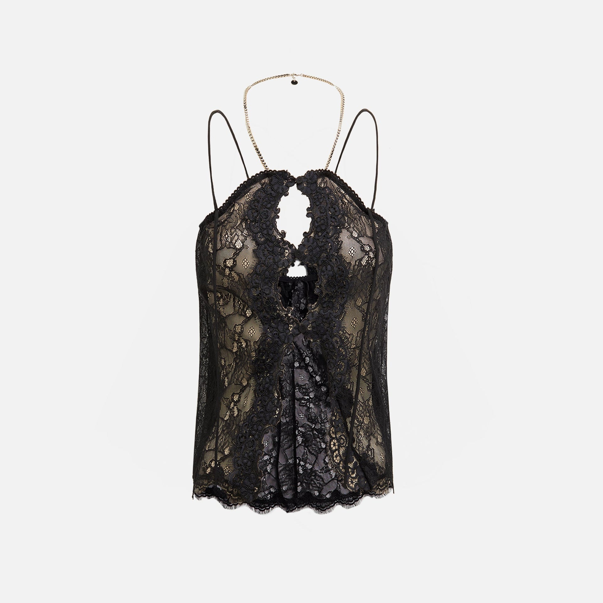 The Attico Lace Top - Black