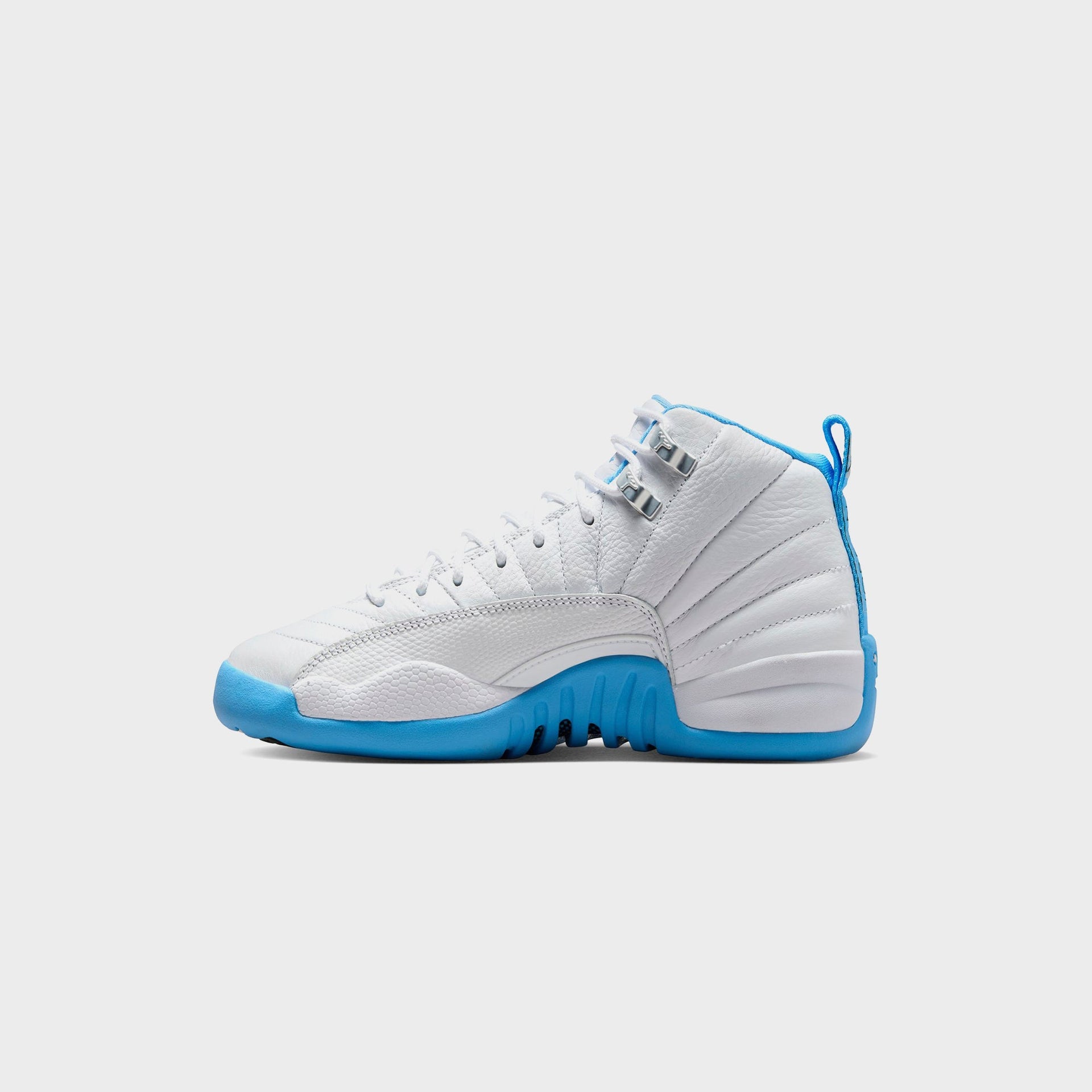 Nike Grade School Jordan 12 Retro - White / Metallic Silver / University Blue