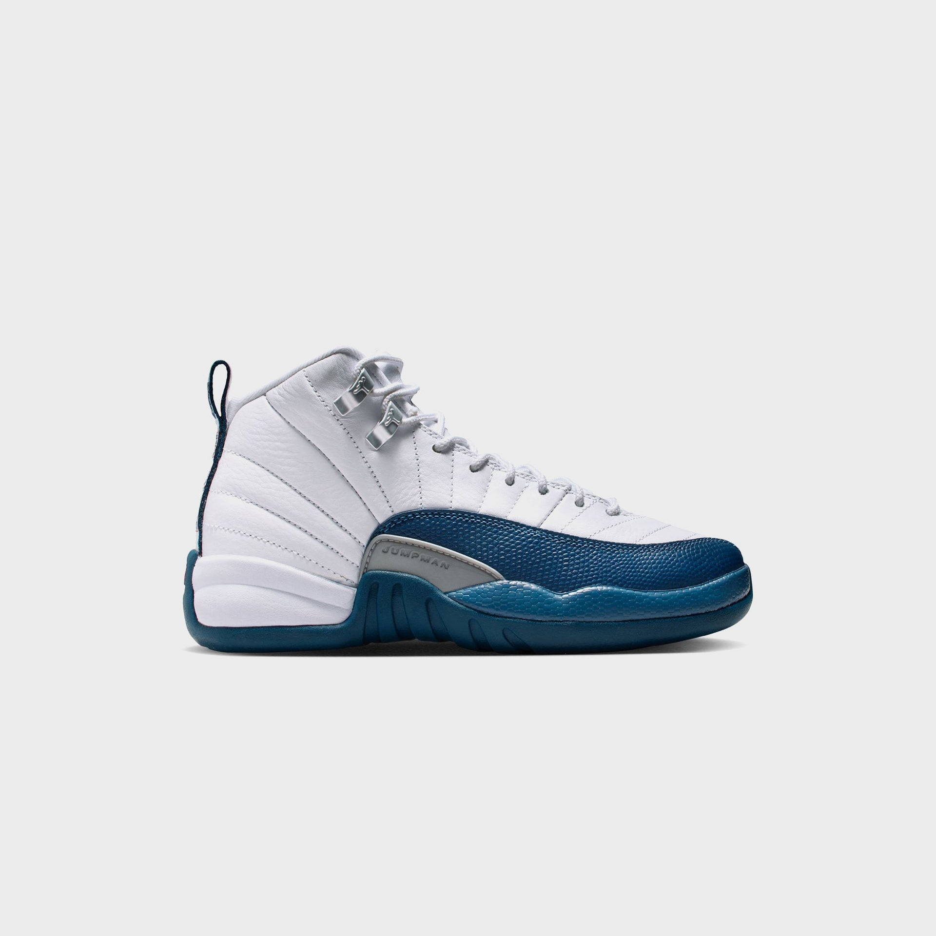 Jordan GS Air Jordan 12 Retro - White / French Blue / Metallic Silver