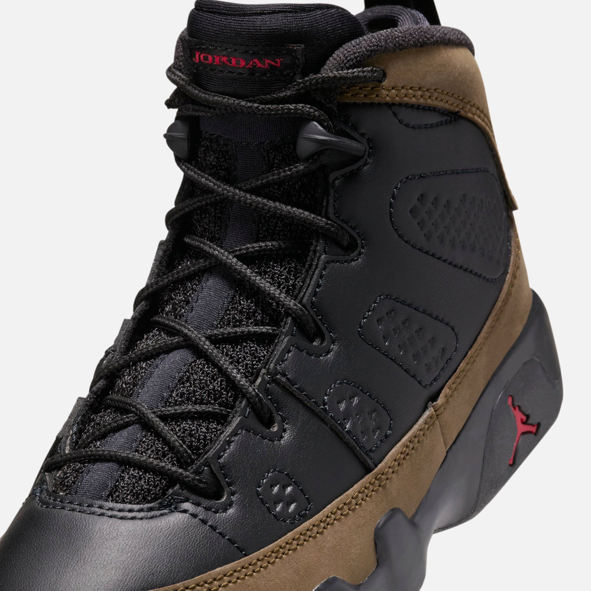 Jordan PS Air Jordan 9 Retro - Noir / Olive clair / Rouge universitaire