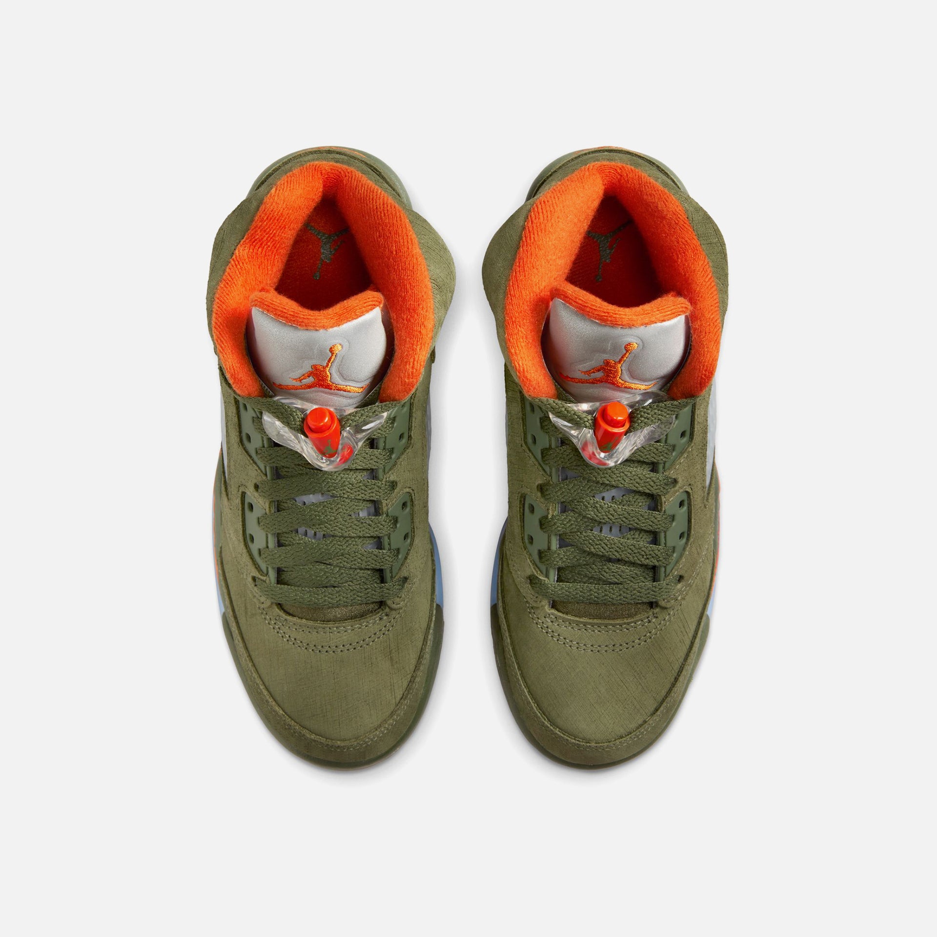 Air Jordan GS 5 Retro - Vert olive militaire / Orange solaire