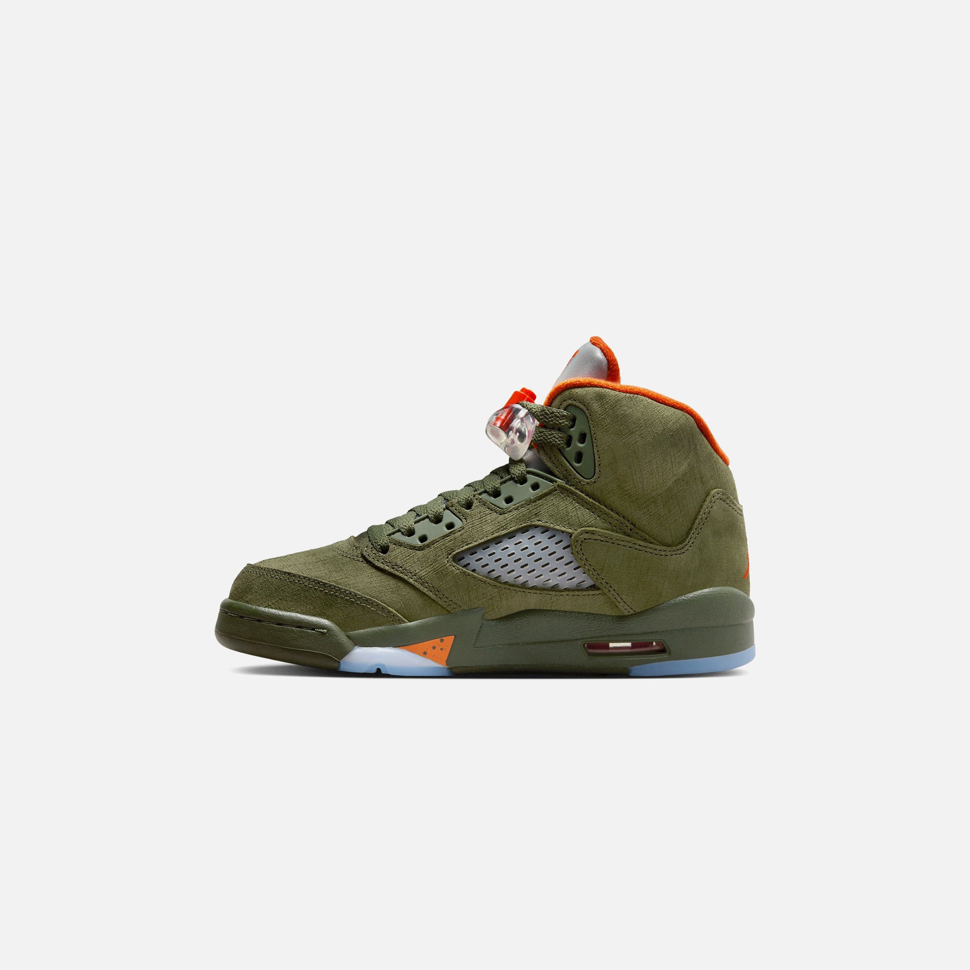 Air Jordan GS 5 Retro - Vert olive militaire / Orange solaire