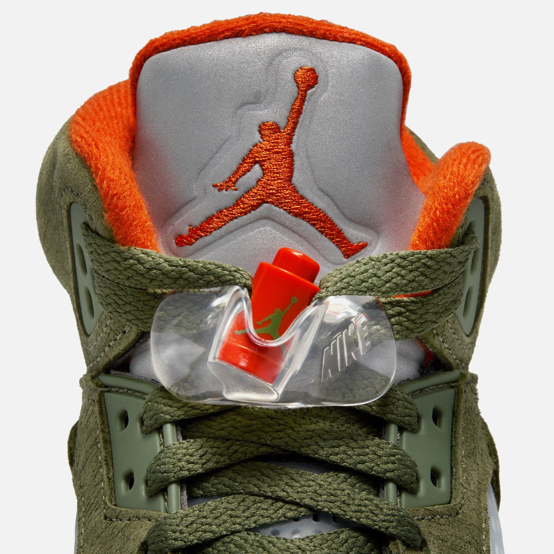 Air Jordan GS 5 Retro - Vert olive militaire / Orange solaire