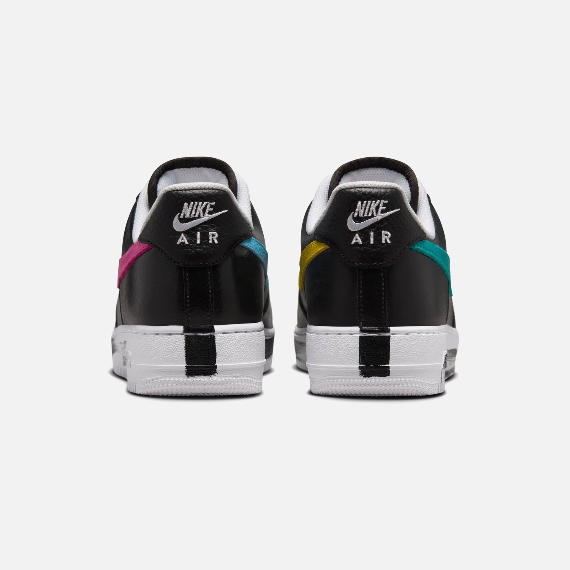 Nike x PEACEMINUSONE Air Force 1 - Black / New Emerald / Pinkfire II / Tour Yellow / Blue Gale