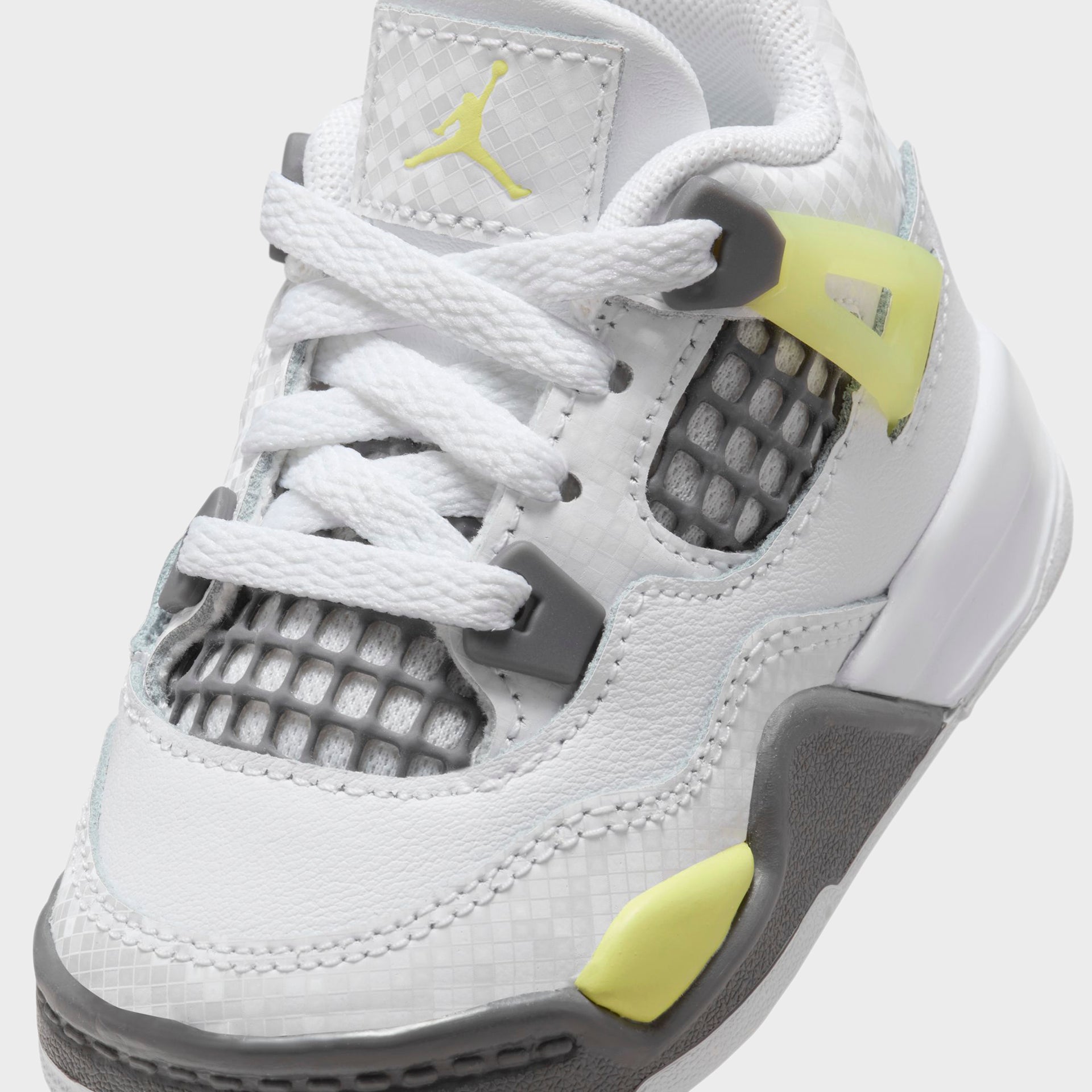 Jordan TD Air Jordan 4 Retro - White / Light Lemon Twist / Light Graphite