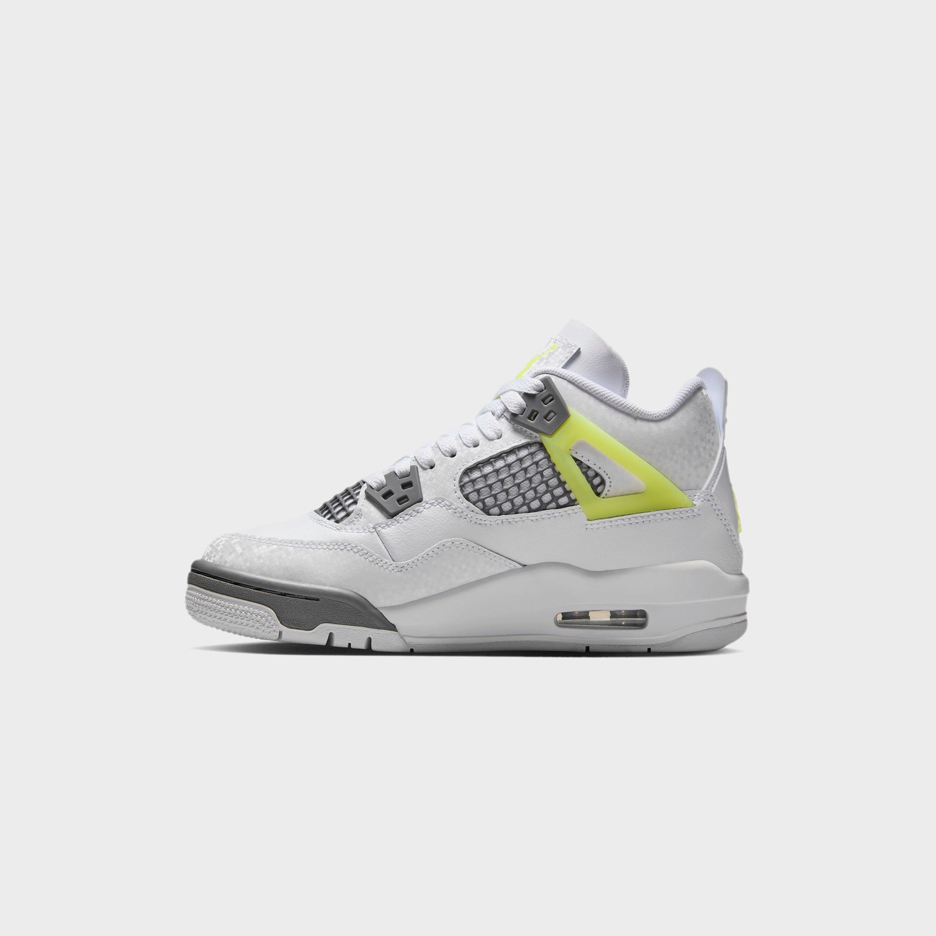 Jordan GS Air Jordan 4 Retro - White / Light Lemon Twist / Light Graphite