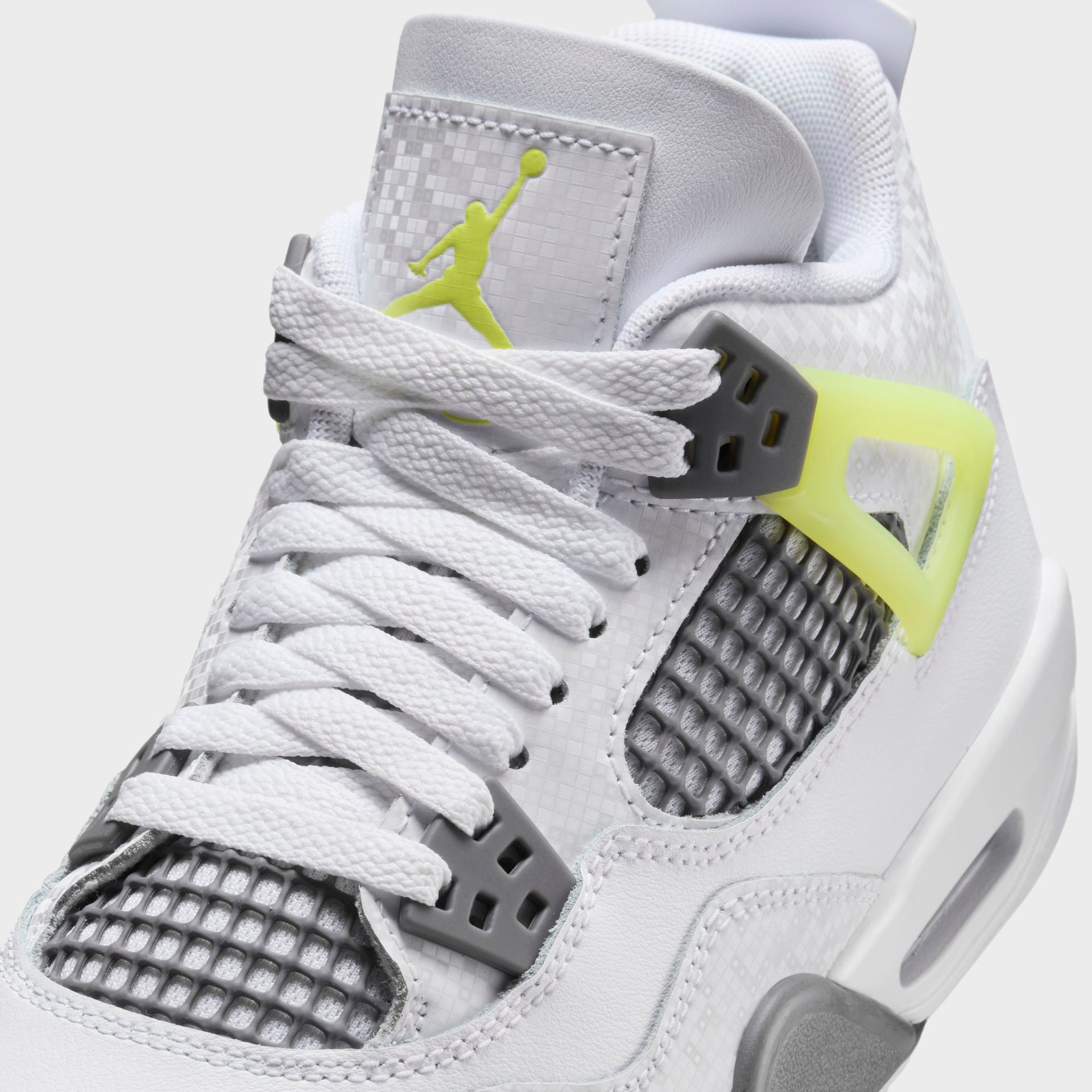 Jordan GS Air Jordan 4 Retro - White / Light Lemon Twist / Light Graphite