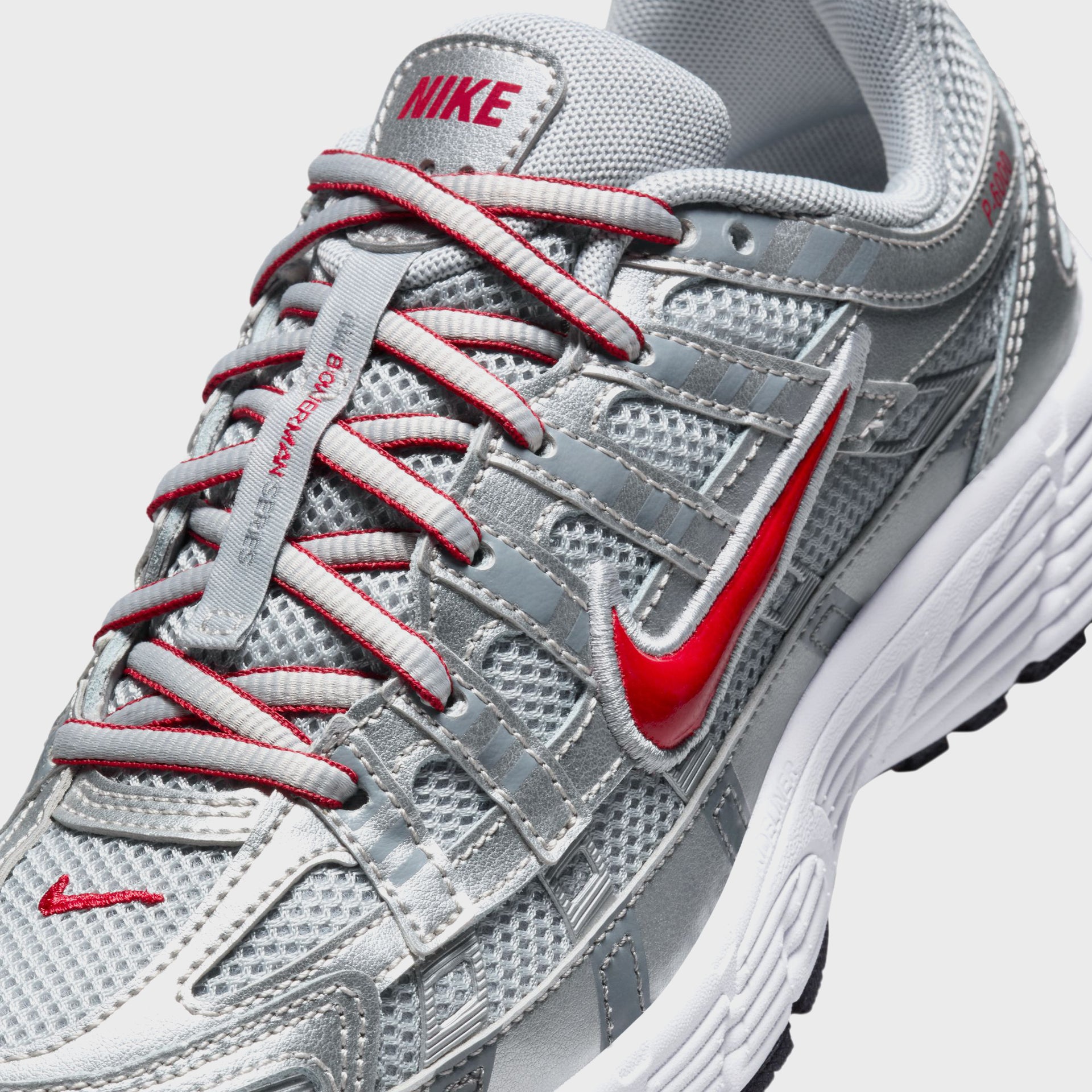 Nike GS P-6000 - Metallic Silver / Gym Red / Flat Silver