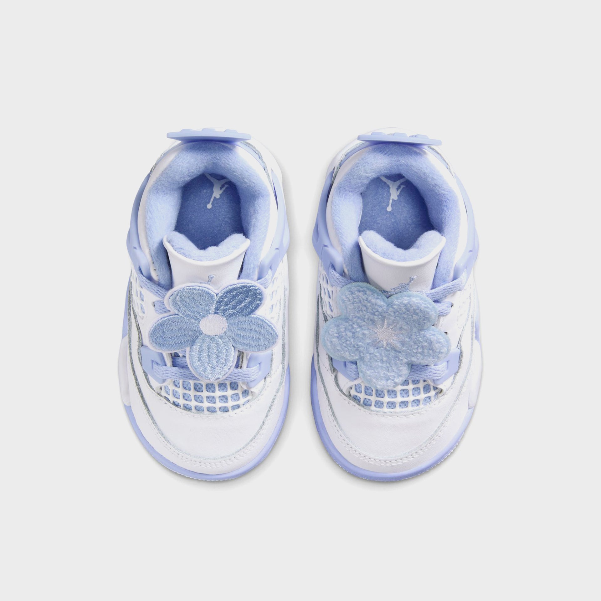 Jordan TD Air Jordan 4 Retro - White / Aluminum / Blue Tint / Oil Green