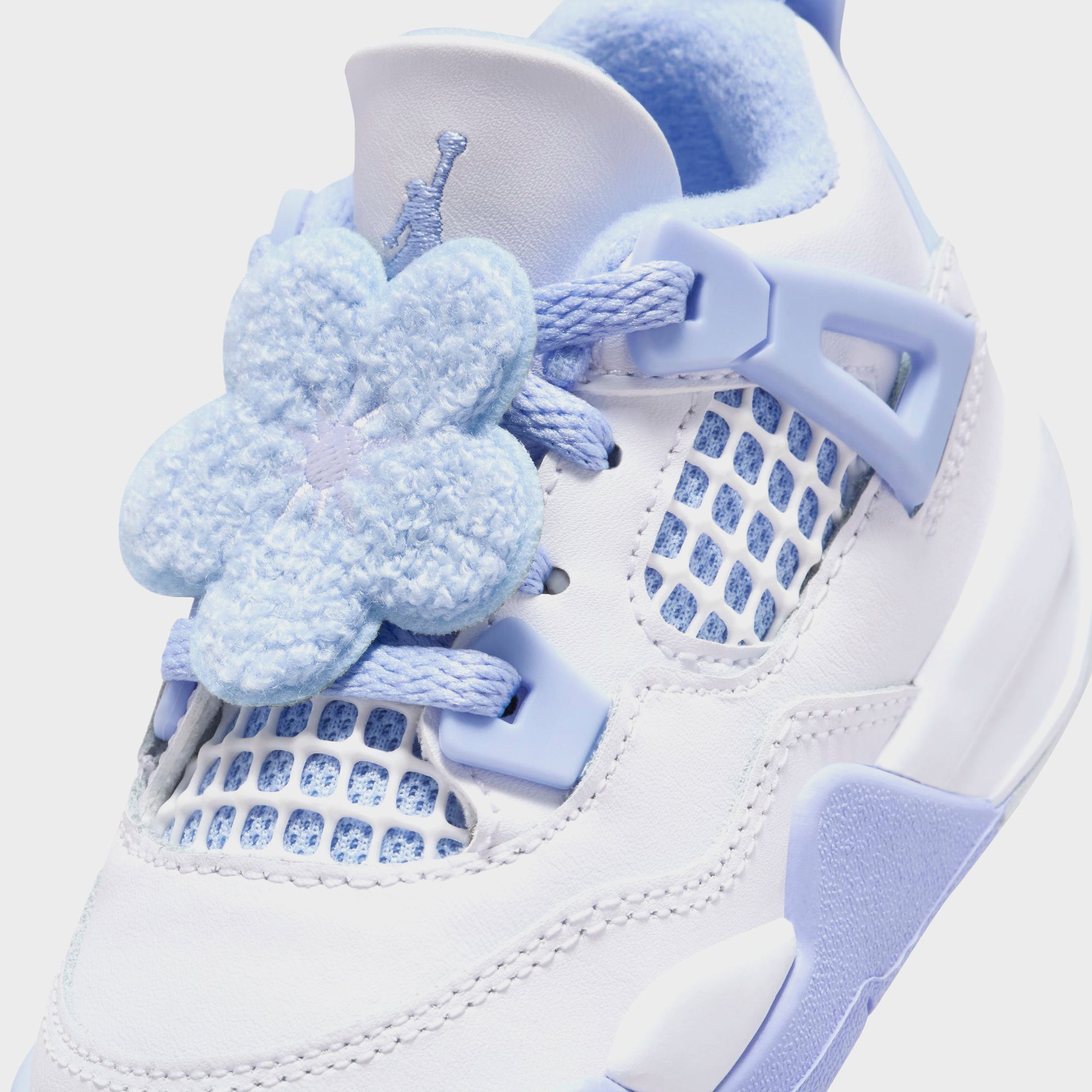 Jordan TD Air Jordan 4 Retro - White / Aluminum / Blue Tint / Oil Green