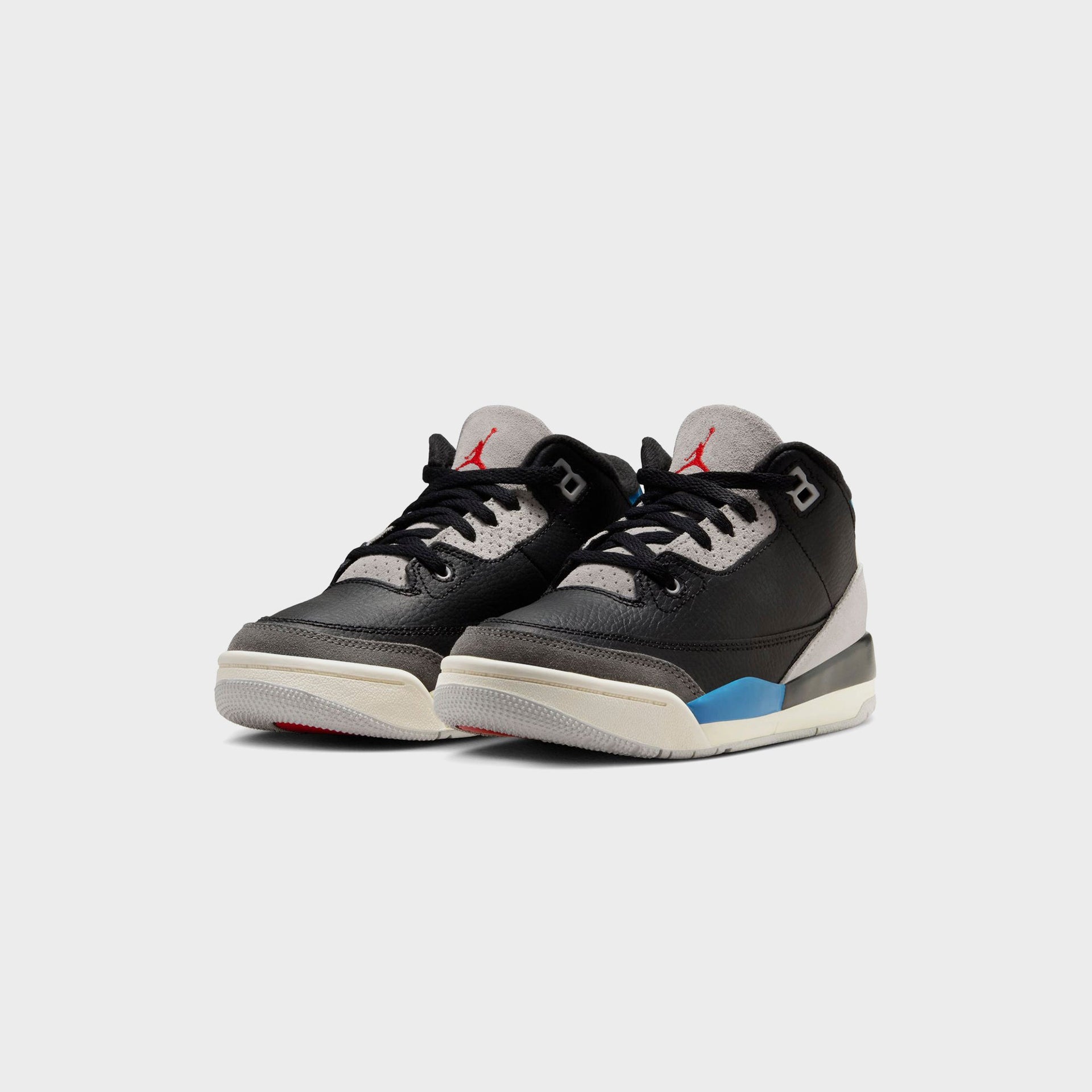 Nike Jordan 3 Retro OG pour enfants d'âge préscolaire - Noir / Rouge Chili / Gris neutre