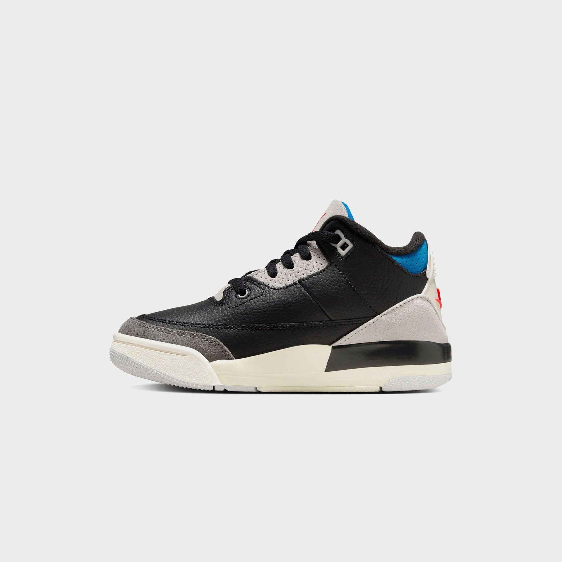 Nike Jordan 3 Retro OG pour enfants d'âge préscolaire - Noir / Rouge Chili / Gris neutre