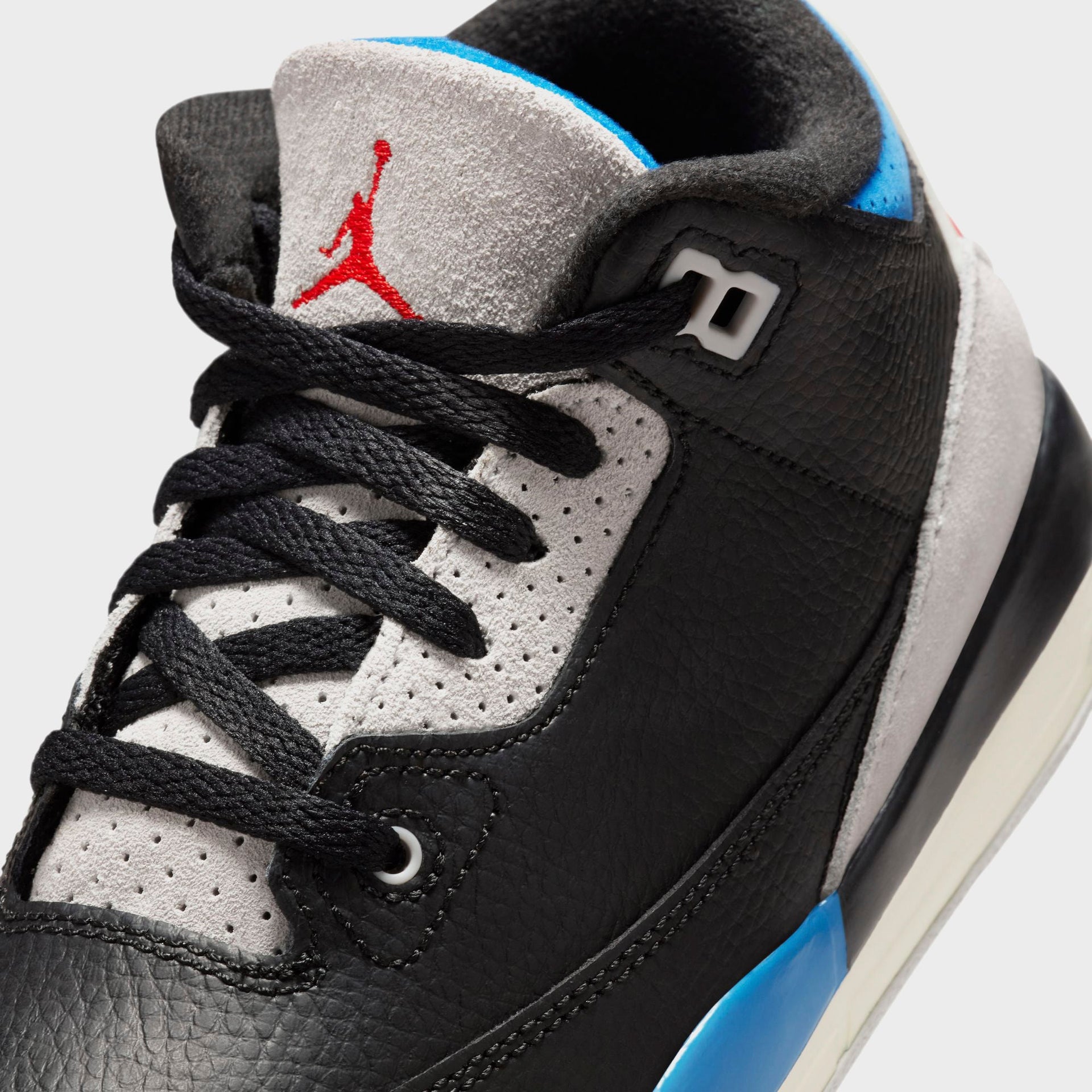 Nike Jordan 3 Retro OG pour enfants d'âge préscolaire - Noir / Rouge Chili / Gris neutre