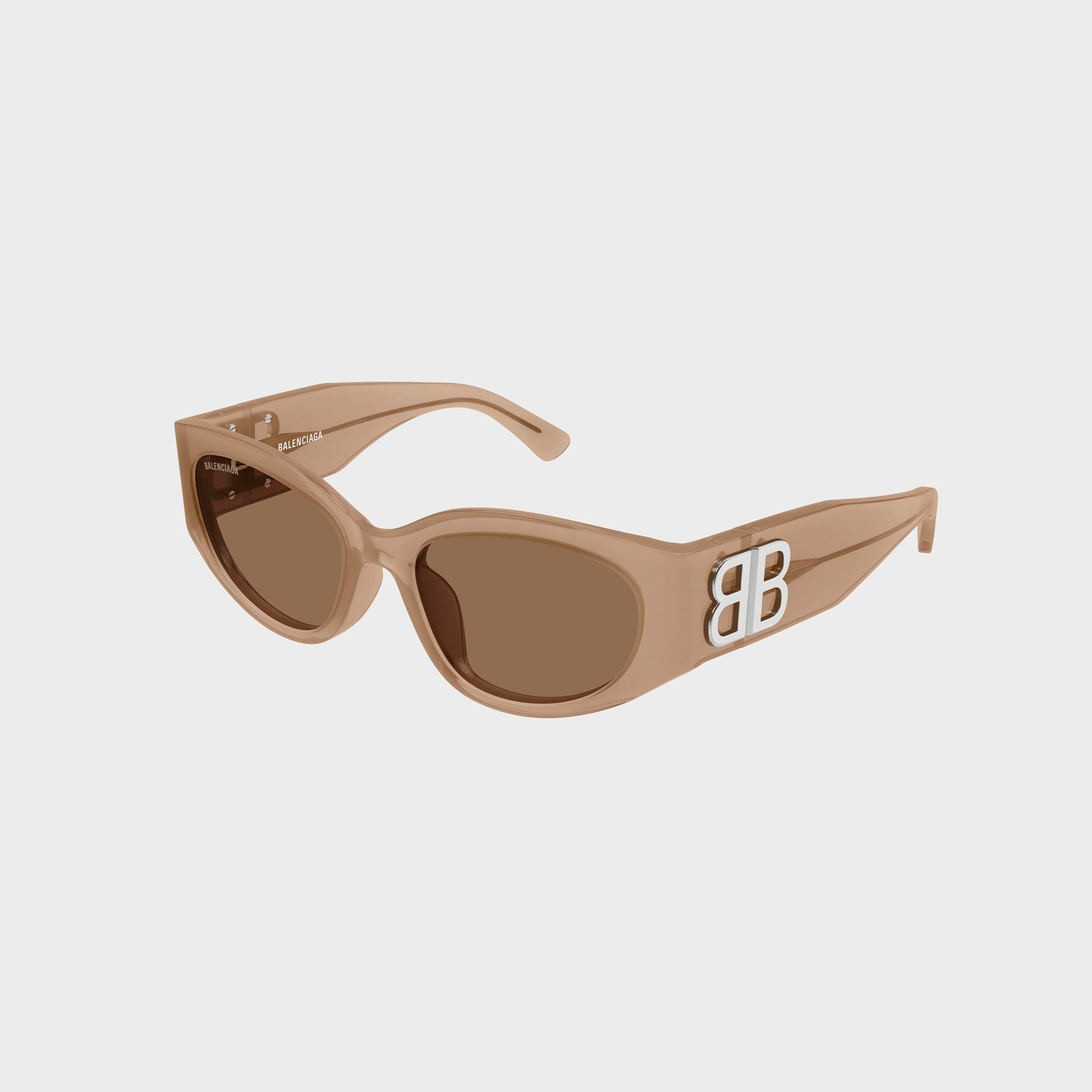 Balenciaga Bossy Round Sunglasses - Brown / Brown