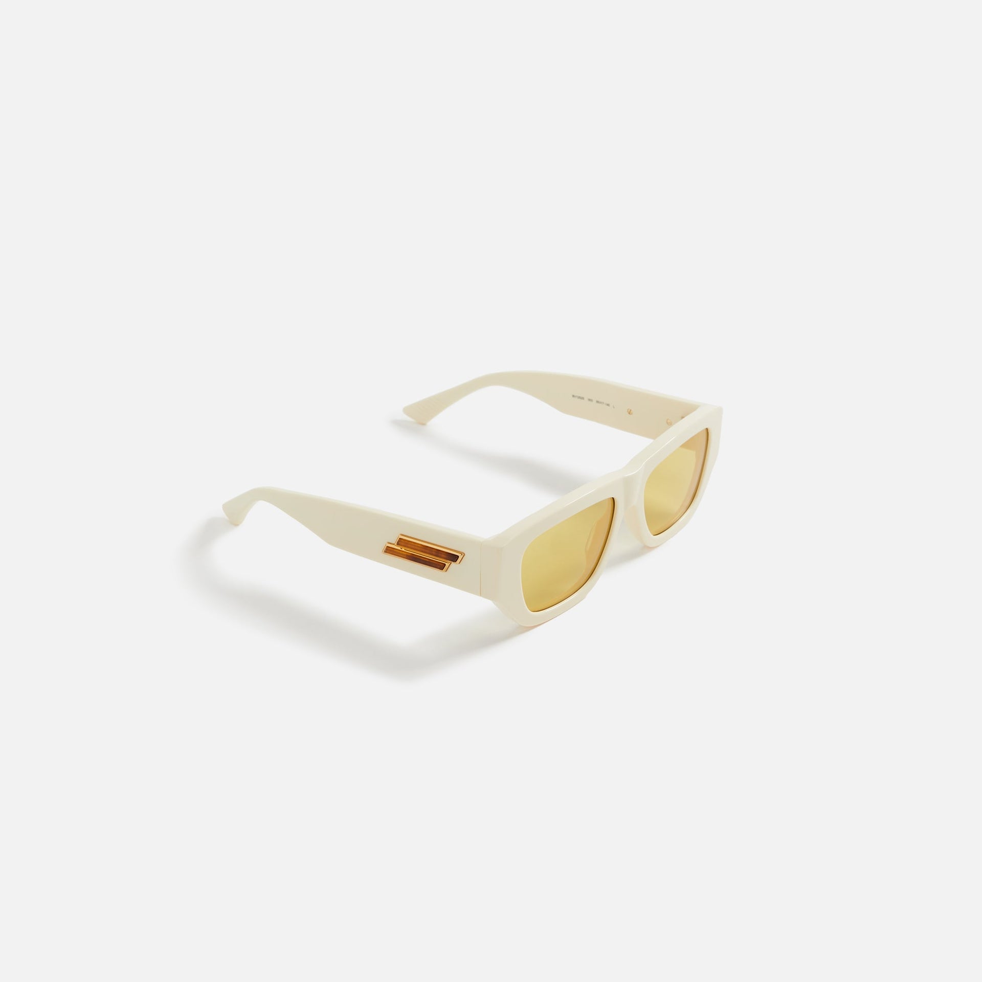 Lunettes de soleil Bottega Veneta L unisexes en acétate recyclé - Jaune ivoire