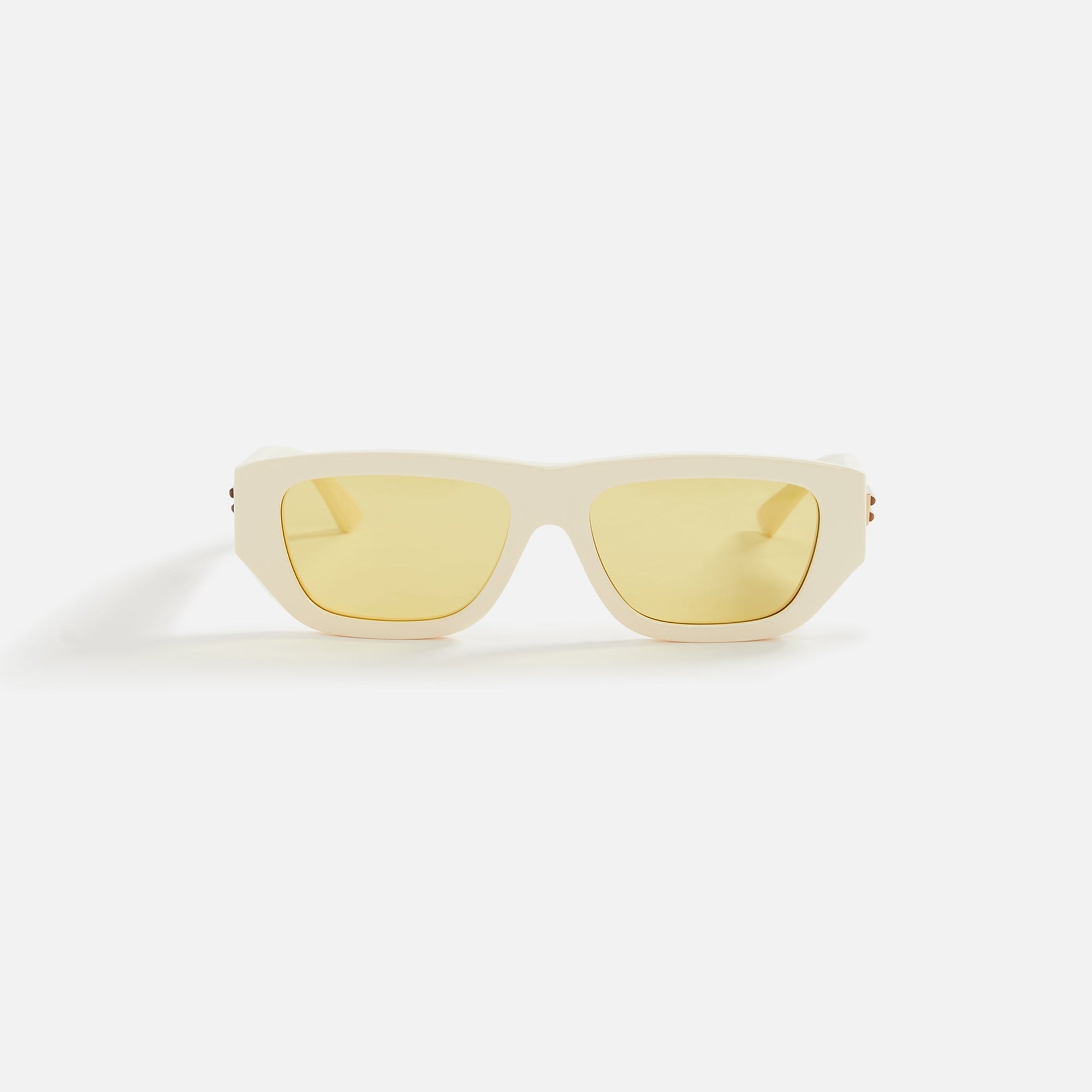 Lunettes de soleil Bottega Veneta L unisexes en acétate recyclé - Jaune ivoire