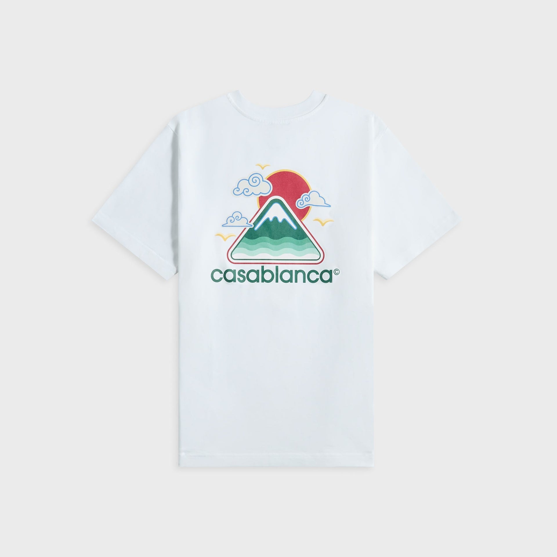 Casablanca Montagne Ondul√©e Screen Printed Tee in White