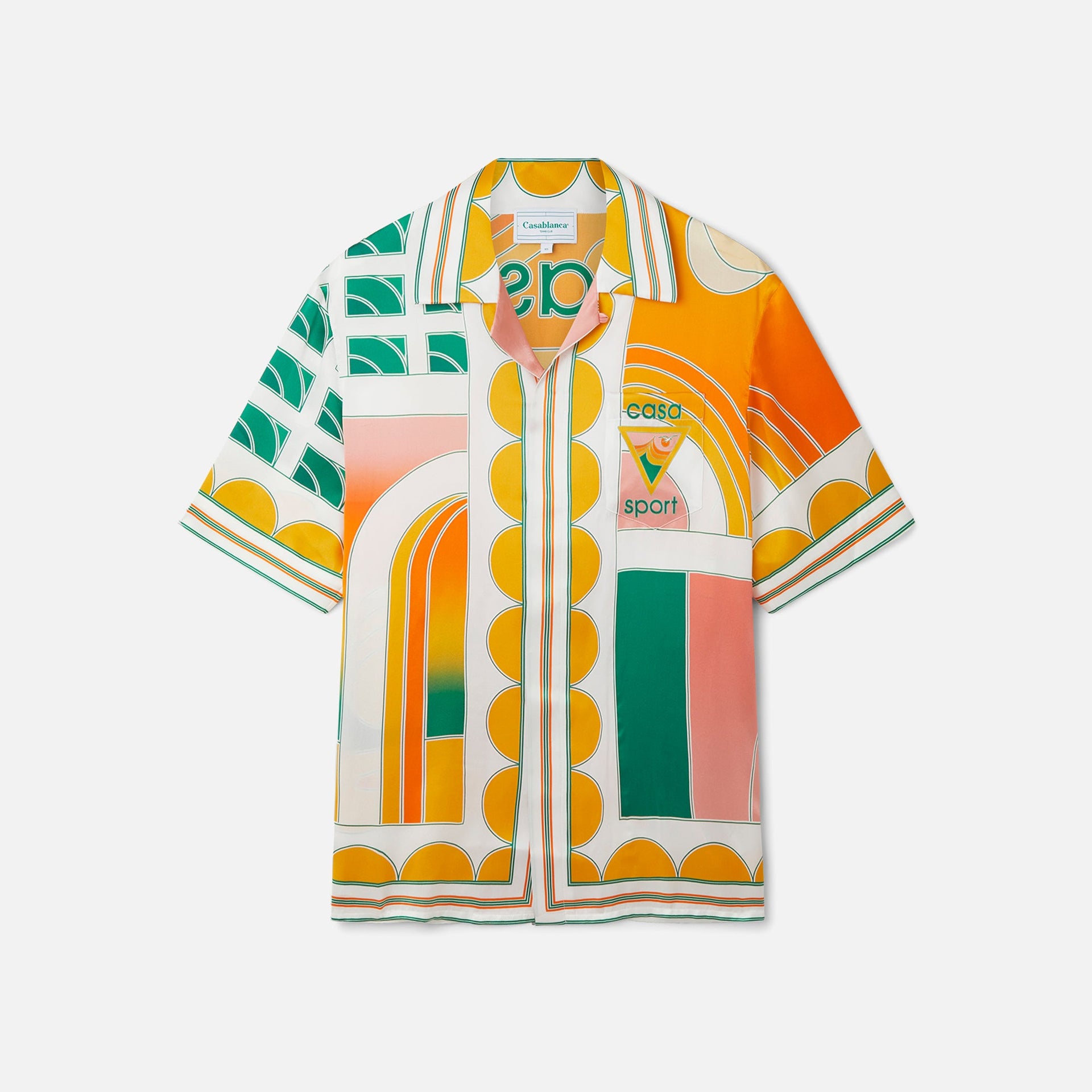 Chemise unisexe Casablanca Summer Court à col cubain - Multicolore