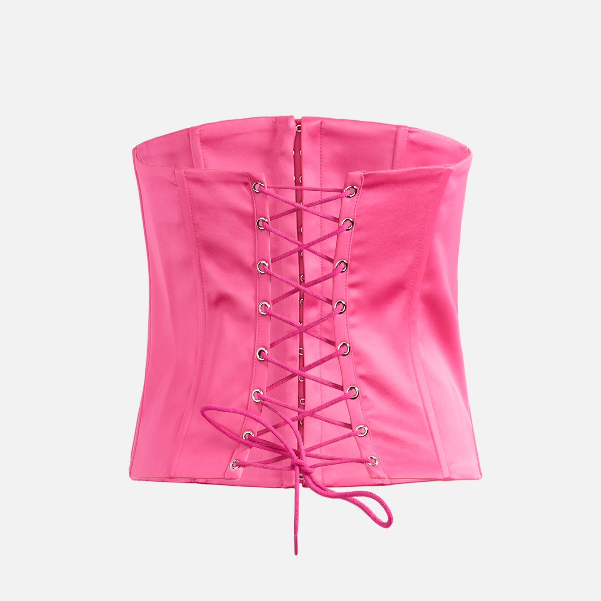 Corset en satin Danielle Guizio - Rose véritable