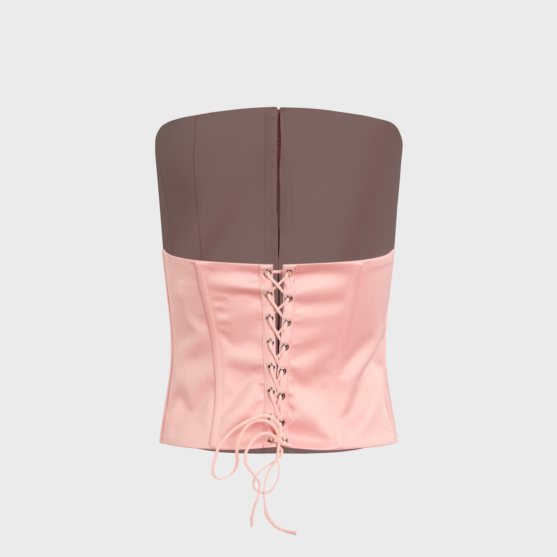 Corset en satin GUIZIO - Satin rose clair