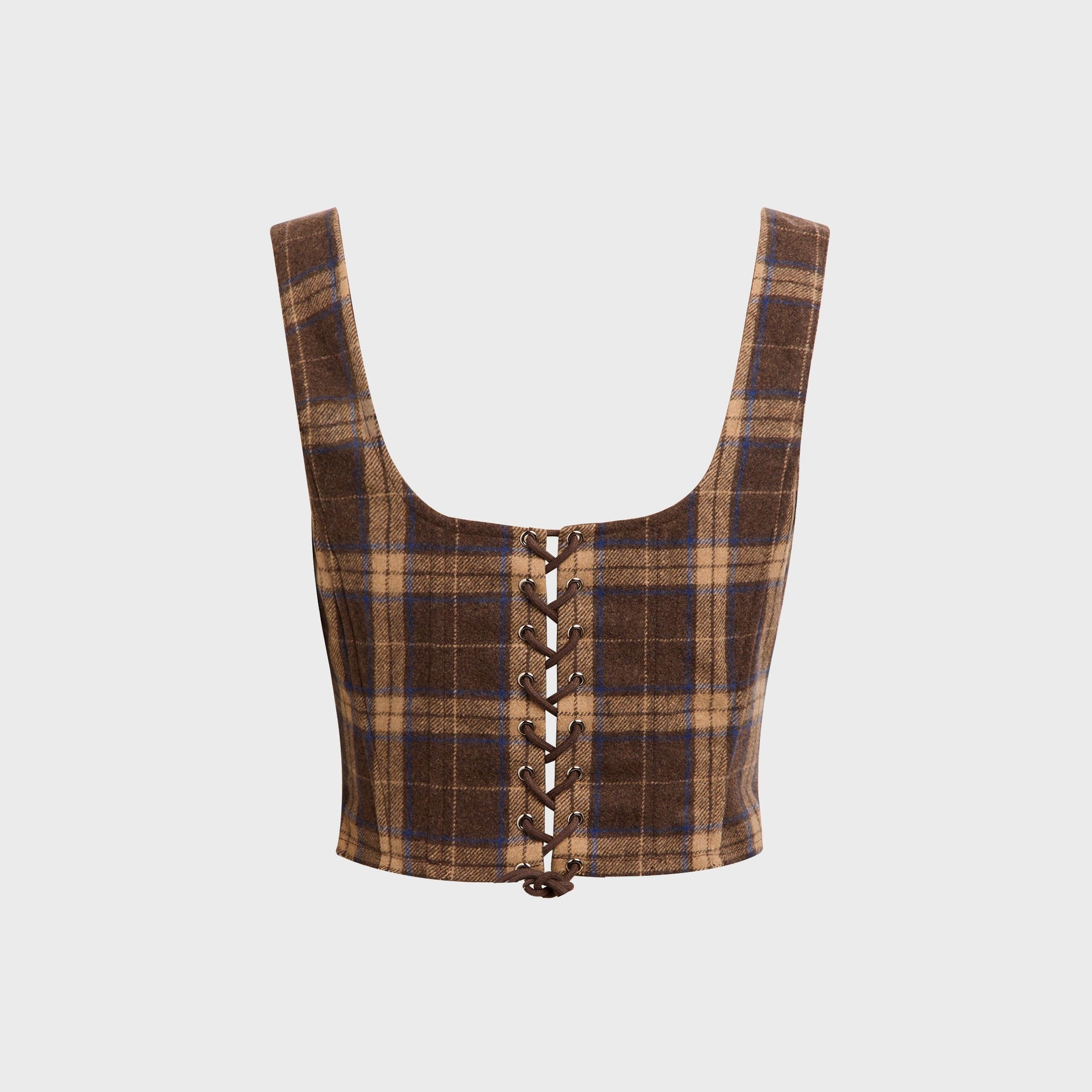 GUIZIO Chamonix Corset Top - Tartan Plaid