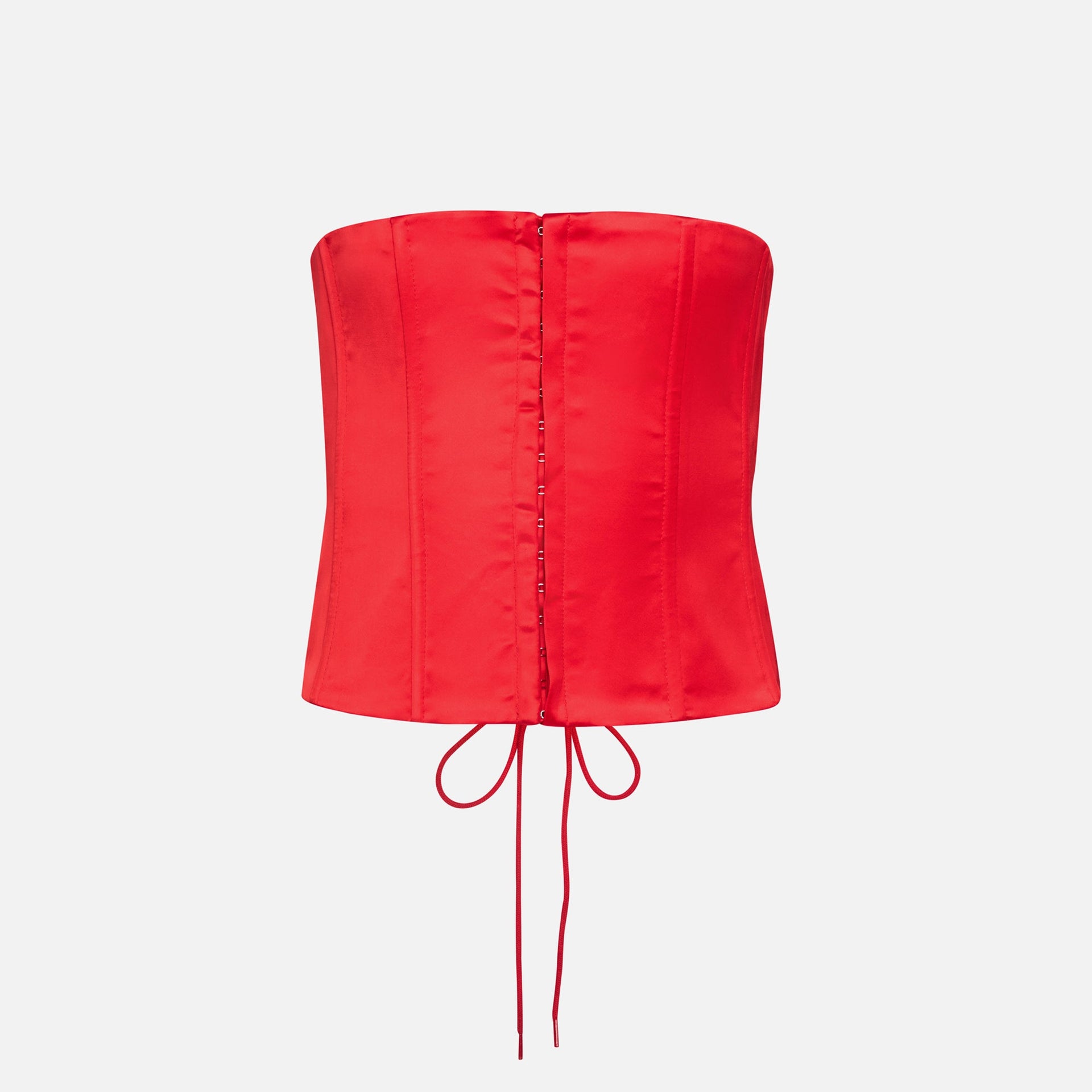 Corset en satin GUIZIO - Coquelicot