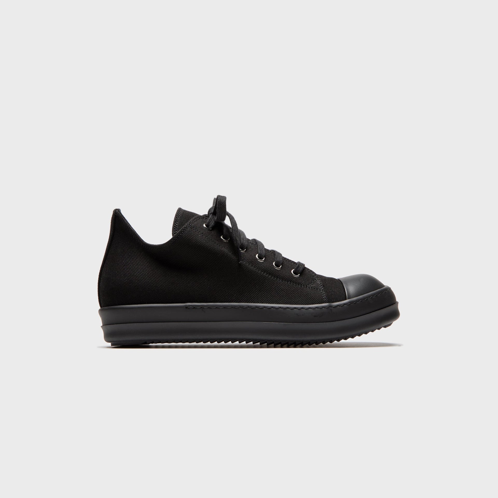 Rick Owens Overdyed Low Sneaks - Denim Black / Black