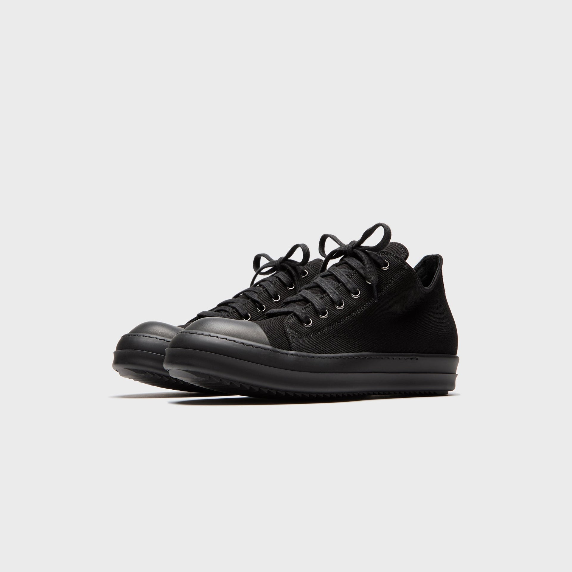 Rick Owens Overdyed Low Sneaks - Denim Black / Black