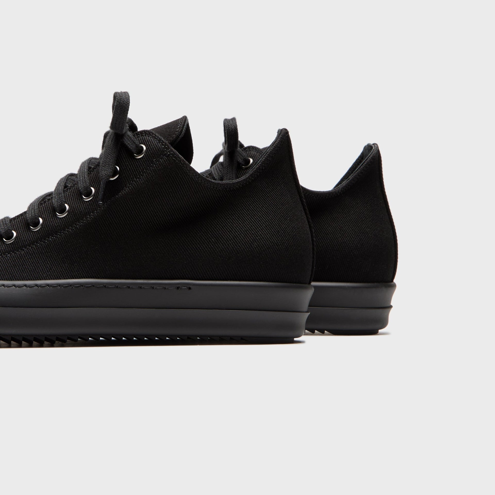 Rick Owens Overdyed Low Sneaks - Denim Black / Black
