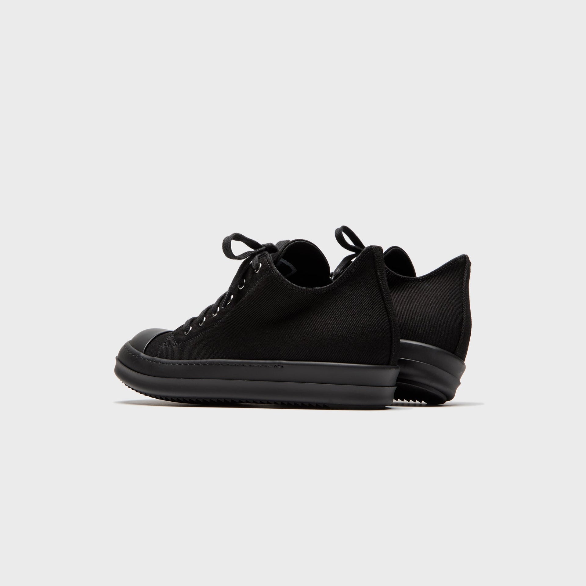 Rick Owens Overdyed Low Sneaks - Denim Black / Black