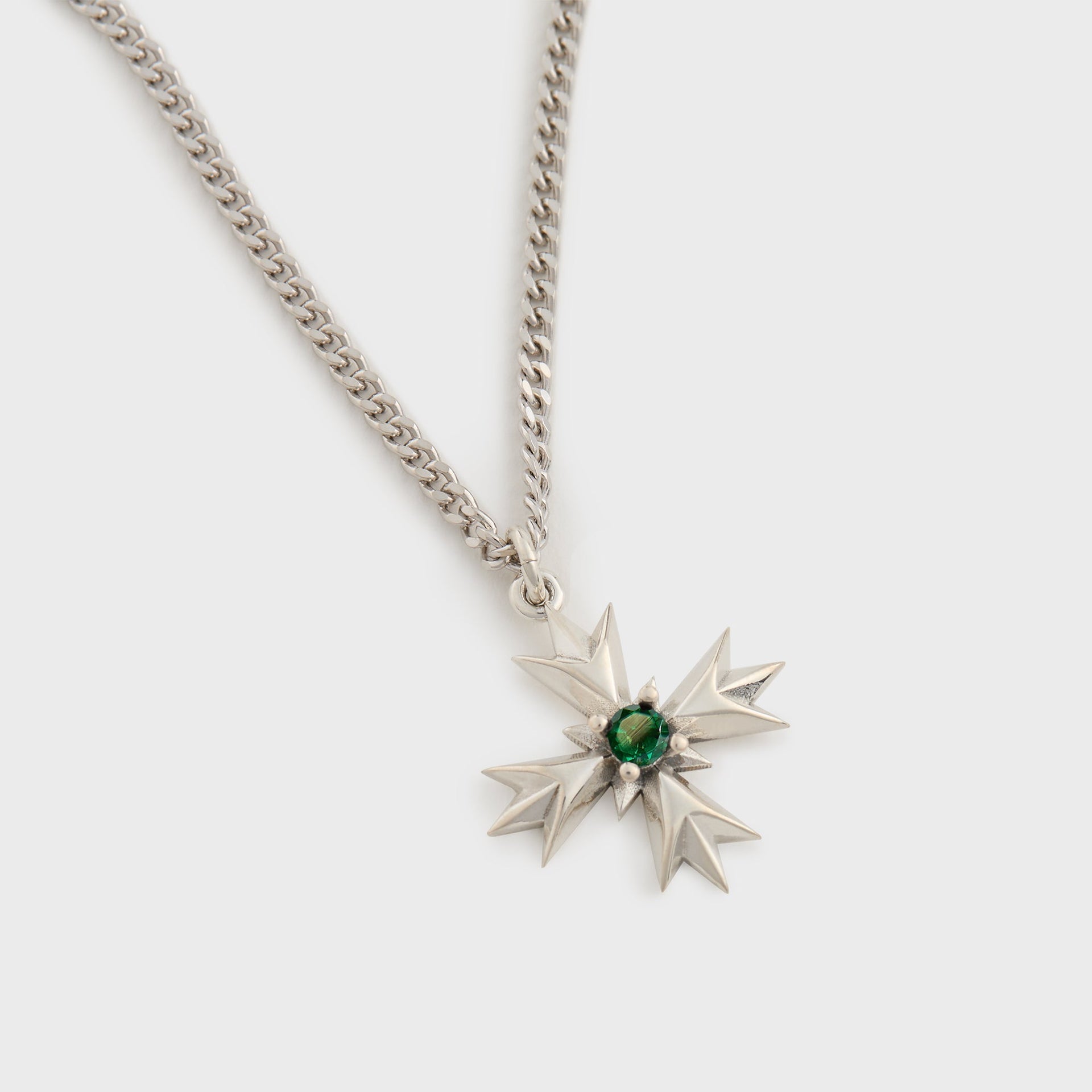 Emanuele Bicocchi Crest+Green Crystal Necklace - Gold
