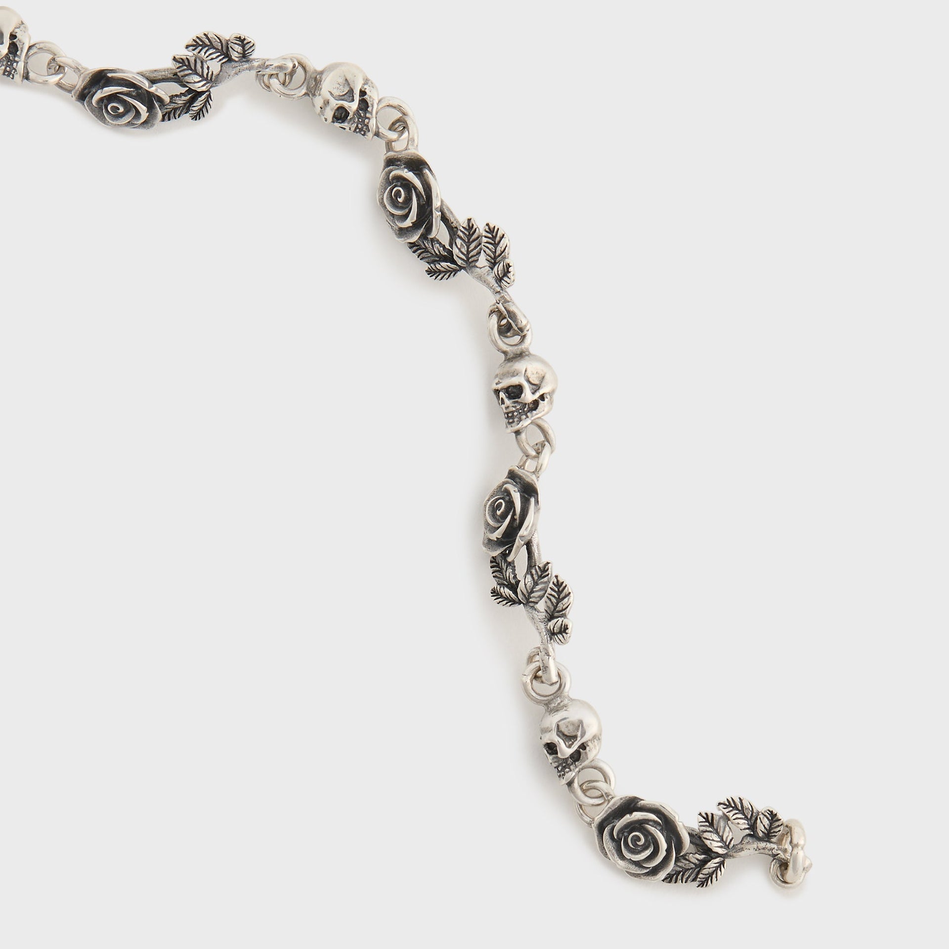 Bracelet Emanuele Bicocchi Multi-Roses Et Crânes - Argent