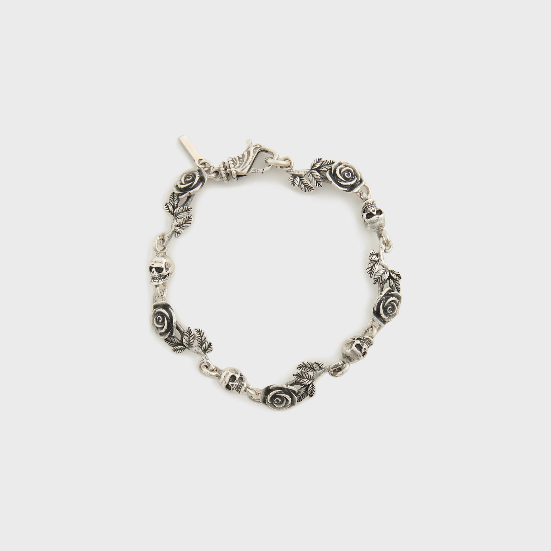 Bracelet Emanuele Bicocchi Multi-Roses Et Crânes - Argent
