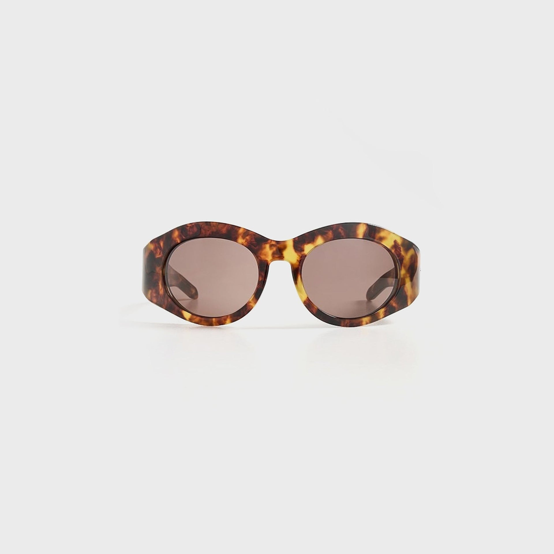 Lunettes de soleil rondes Casablanca en acétate - Écaille / Noir
