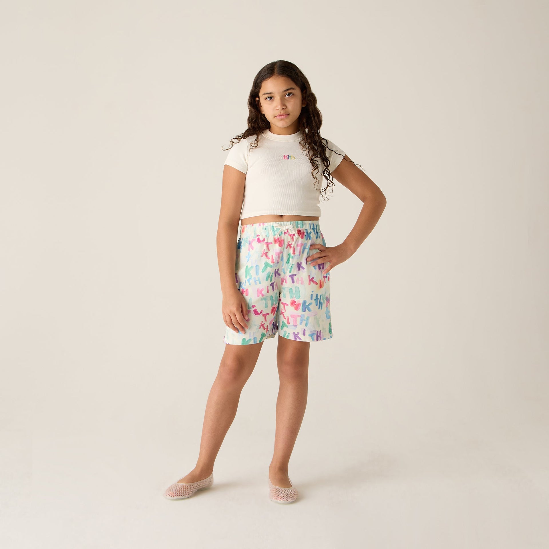 Kith Kids Watercolor Camp Short - White