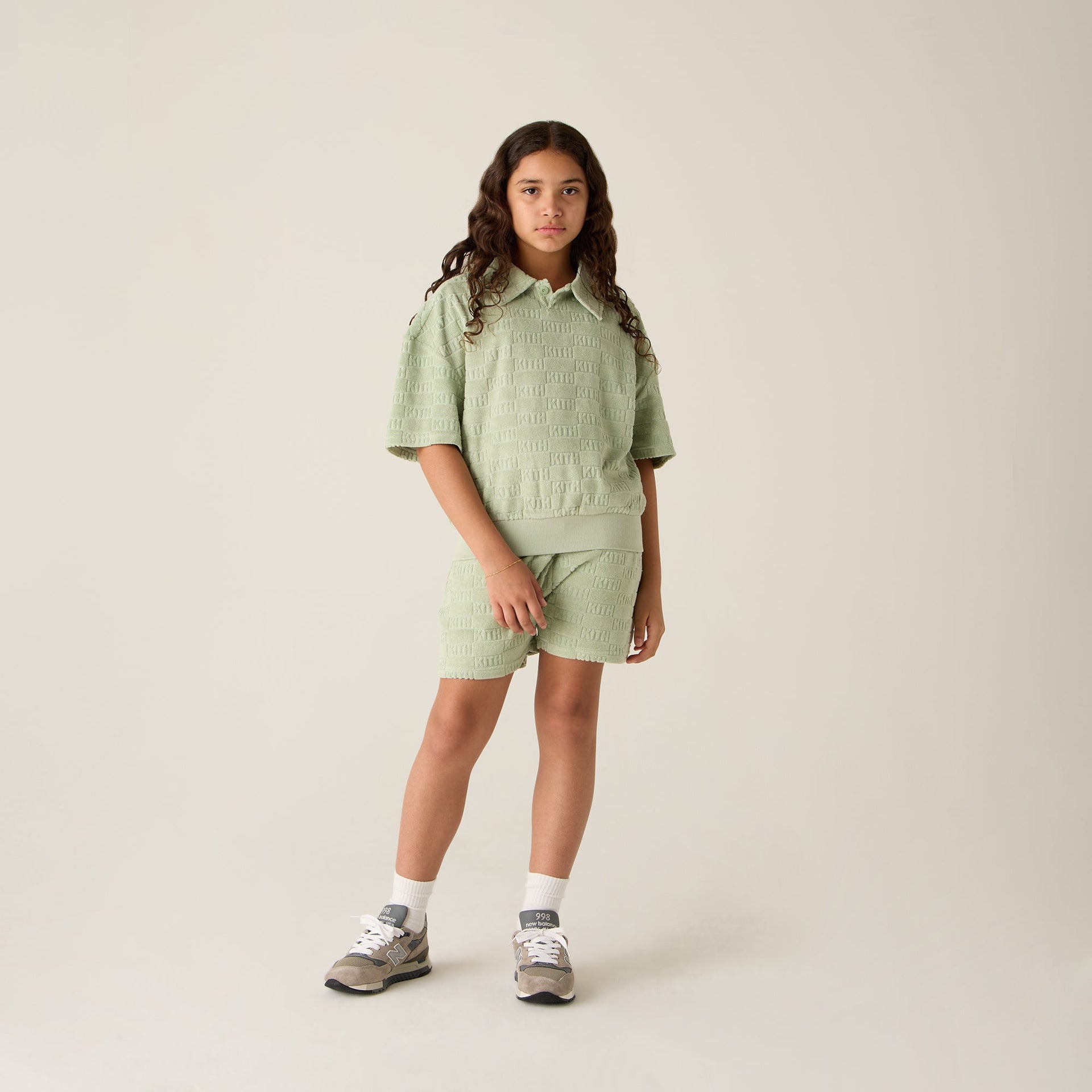 Kith Kids Monogram Pullover Terry Polo - Tranquility
